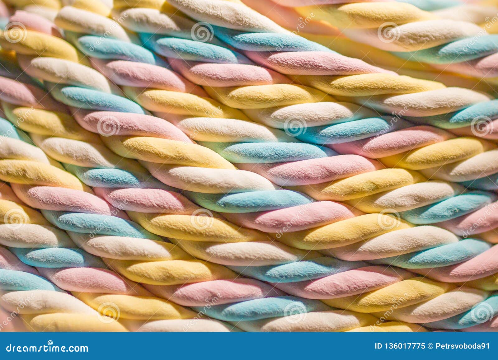 Marshmallow Rope Sweet Candy Colorful Texture Background Stock Image