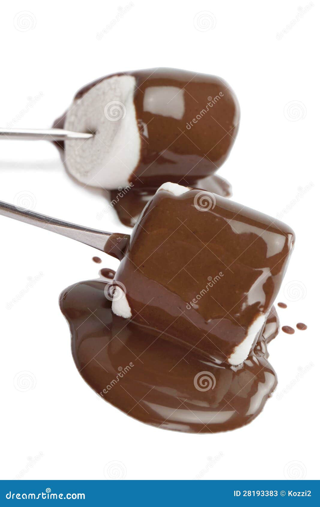 Marshmallow Covered with Chocolate Syrup Stock Image Image of skewer