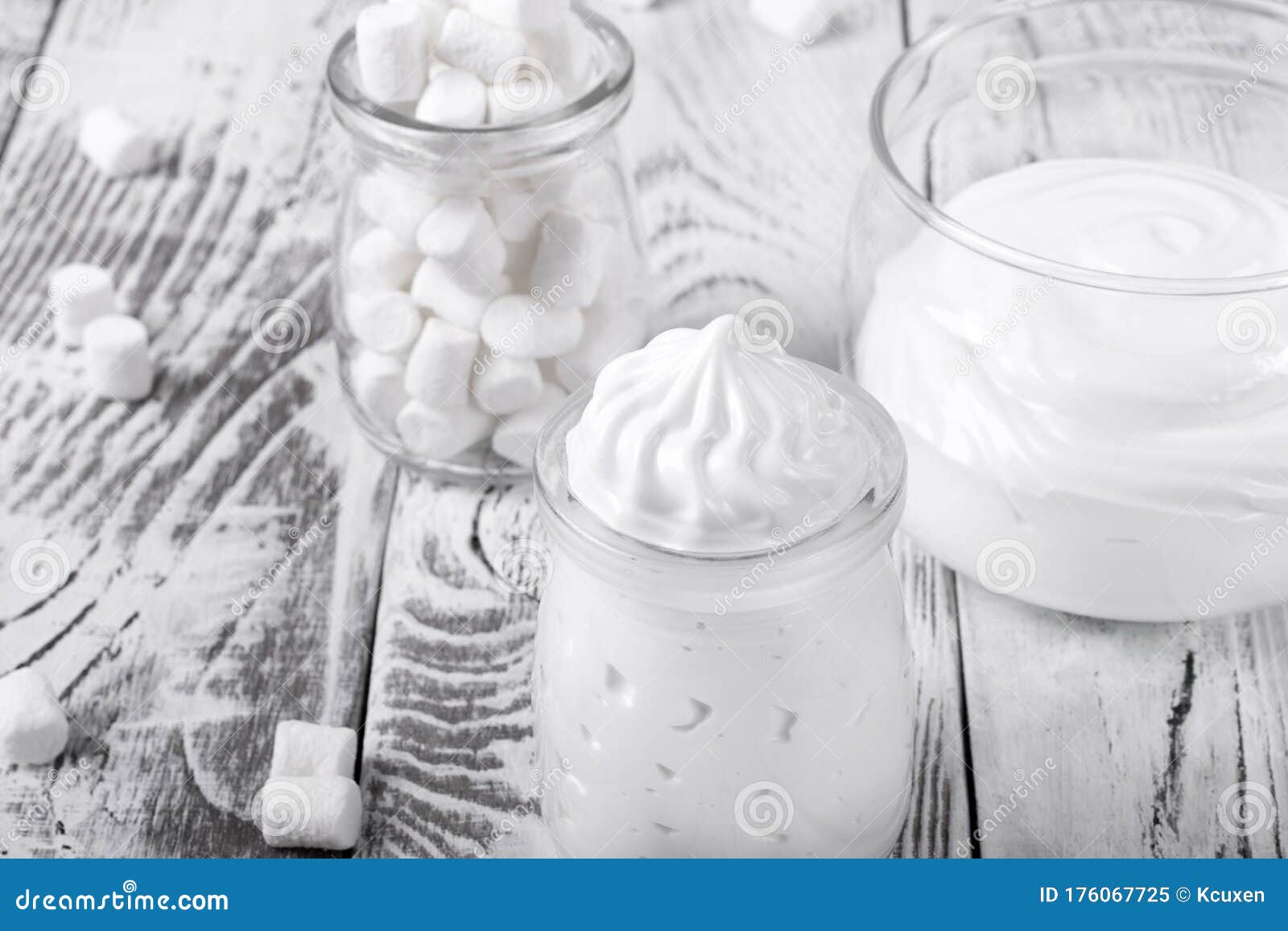 marshmallow creme in glass jars