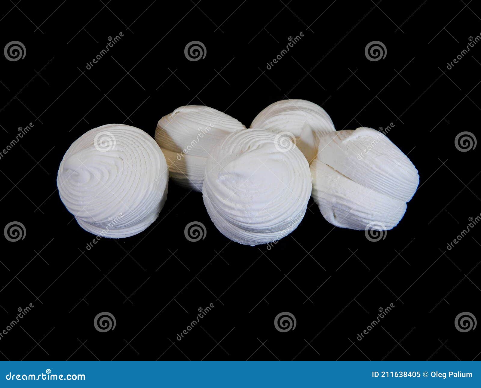 Marshmallow Isolated on Black Background Stock Image - Image of