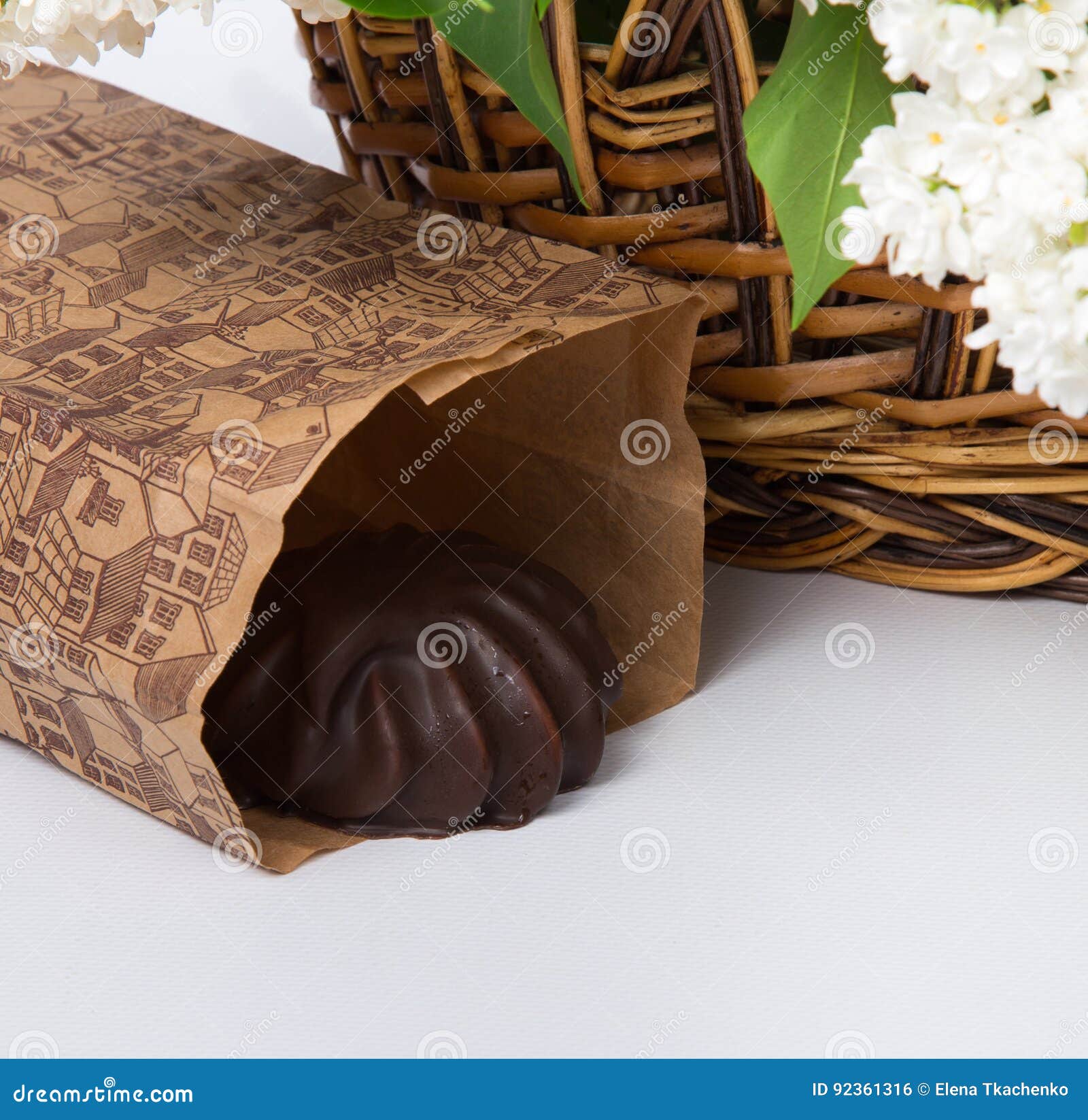 A Marshmallow in a Paper Bag Stock Photo Image of marshmallows, paper