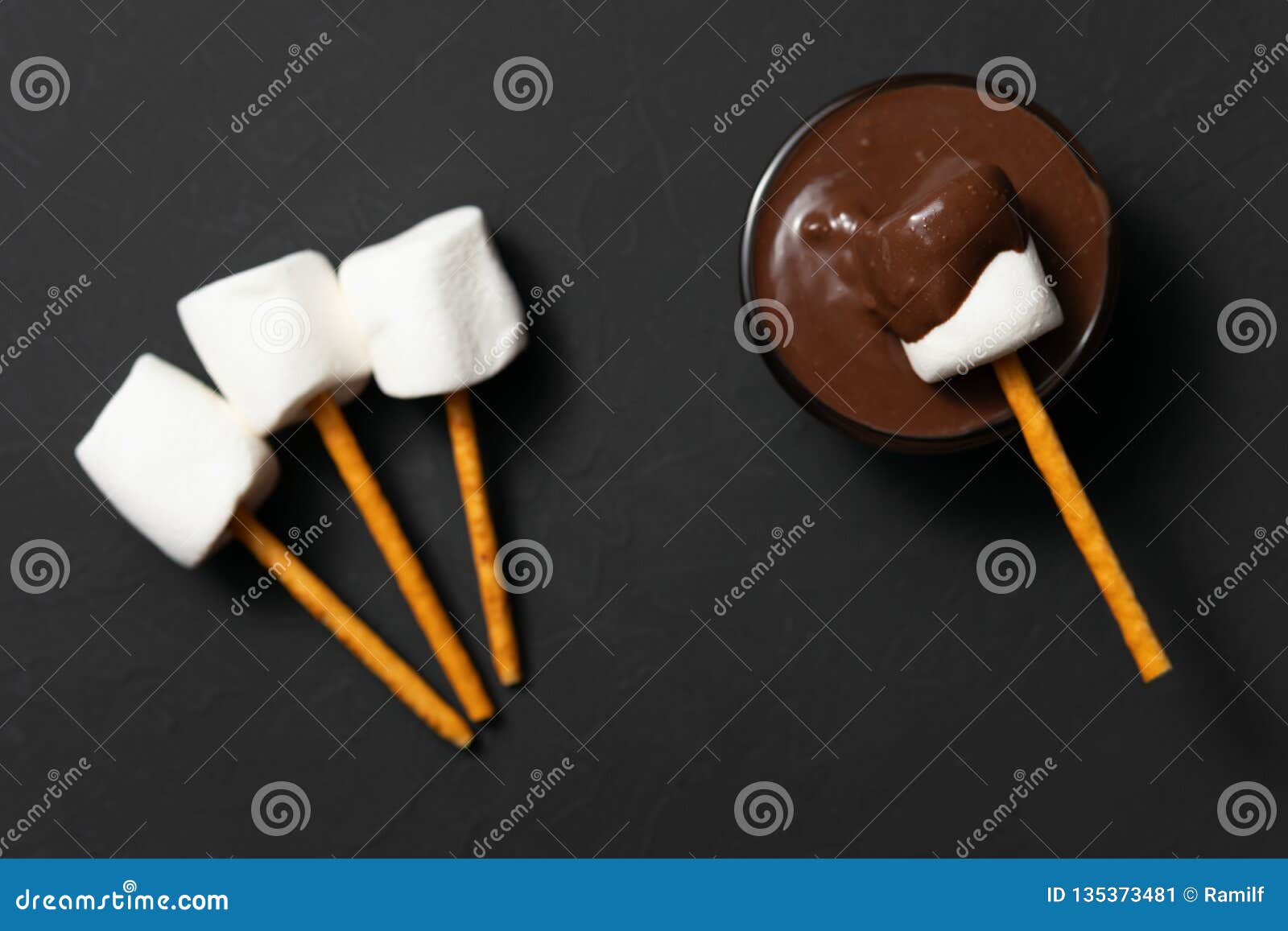 Marshmallows with Chocolate in Bowl Stock Image Image of calories