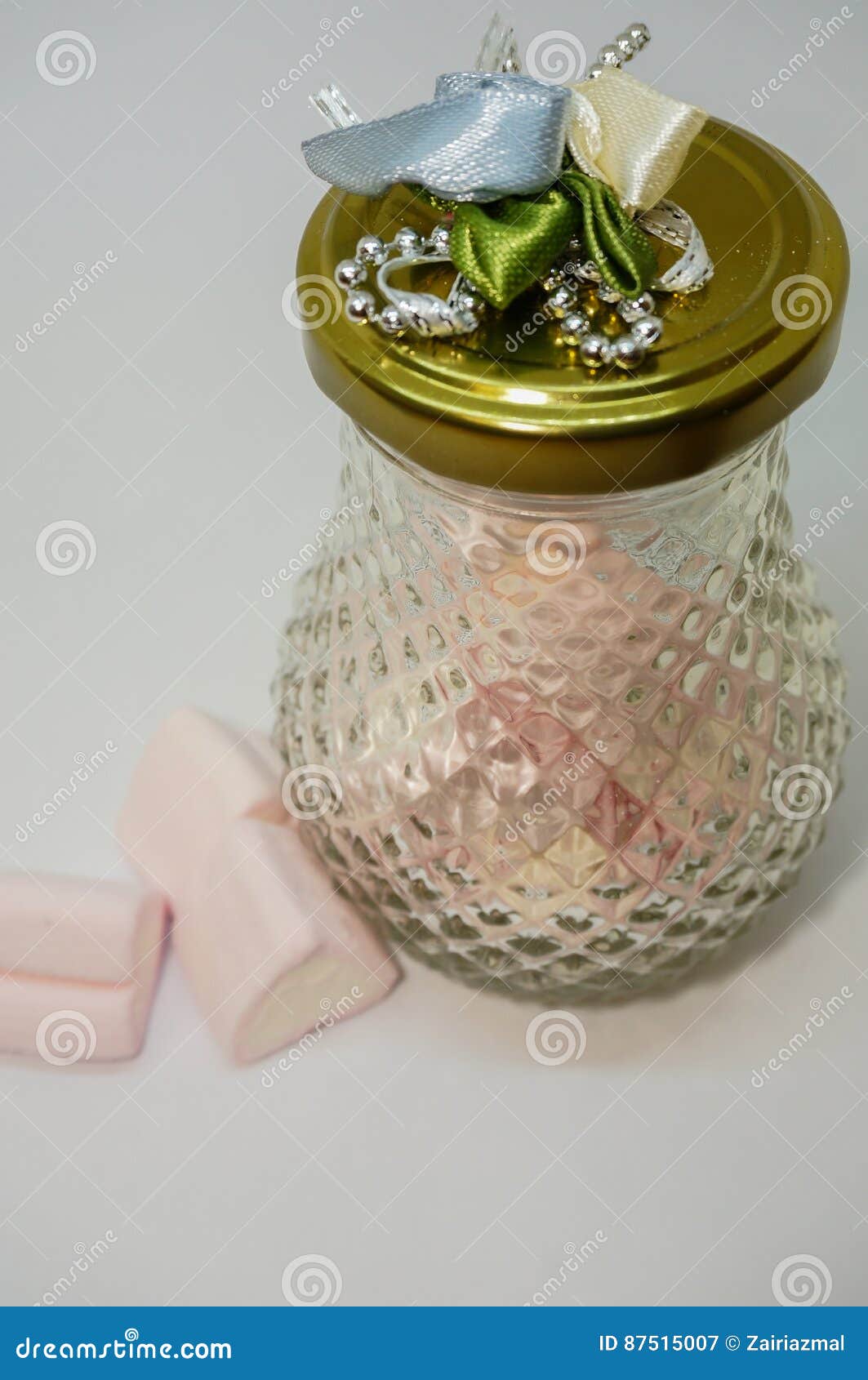Marshmallows in the Glass Jar Stock Image Image of dessert, liquid
