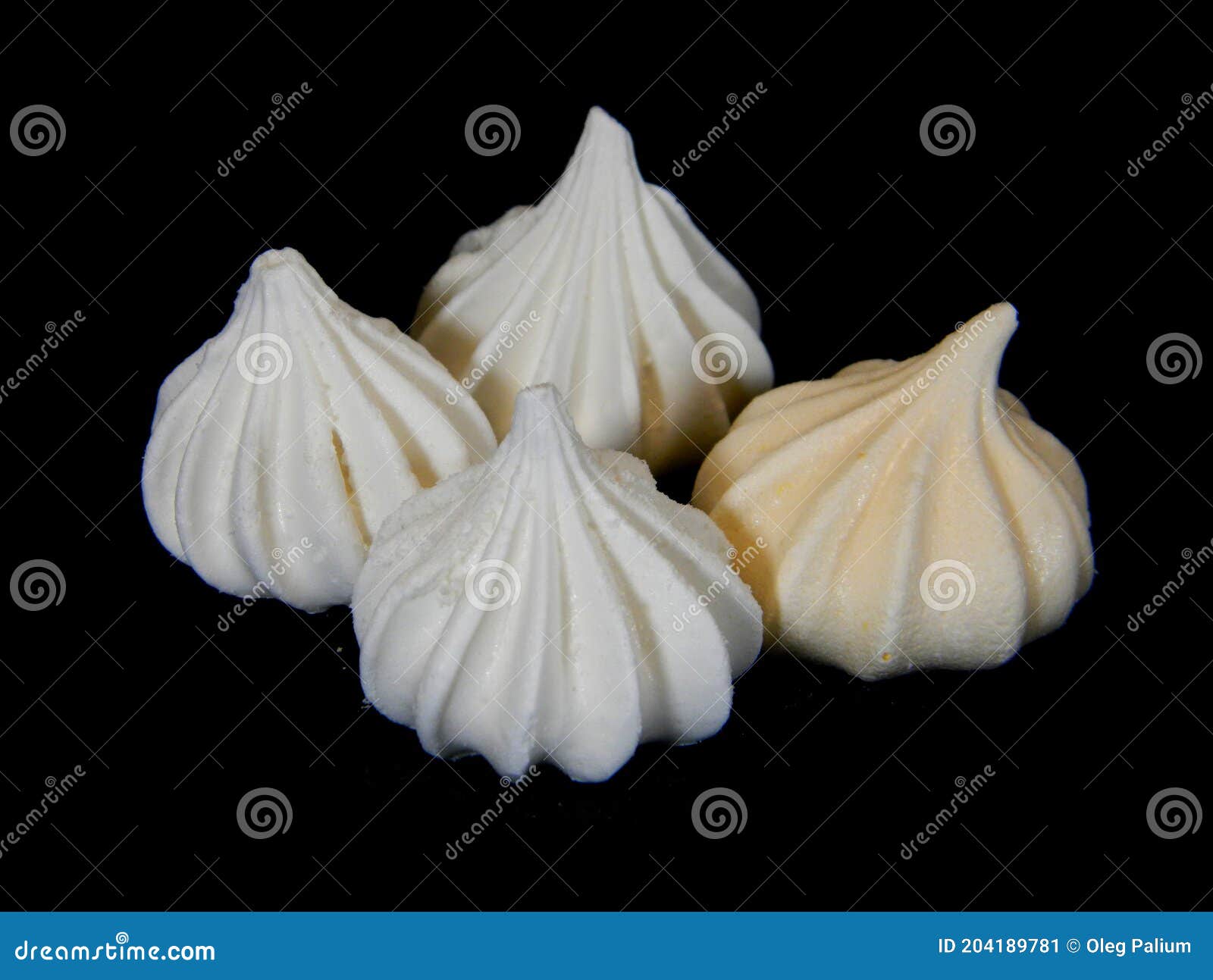 Marshmallows Isolated on Black Background Stock Image Image of view