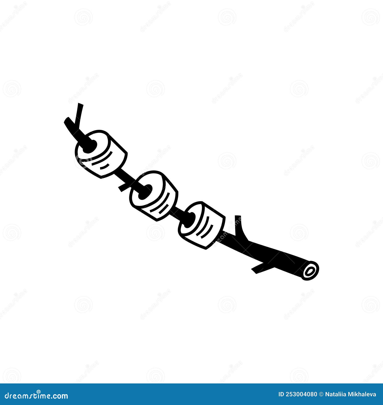 Marshmallows on a stick stock vector. Illustration of symbol 253004080
