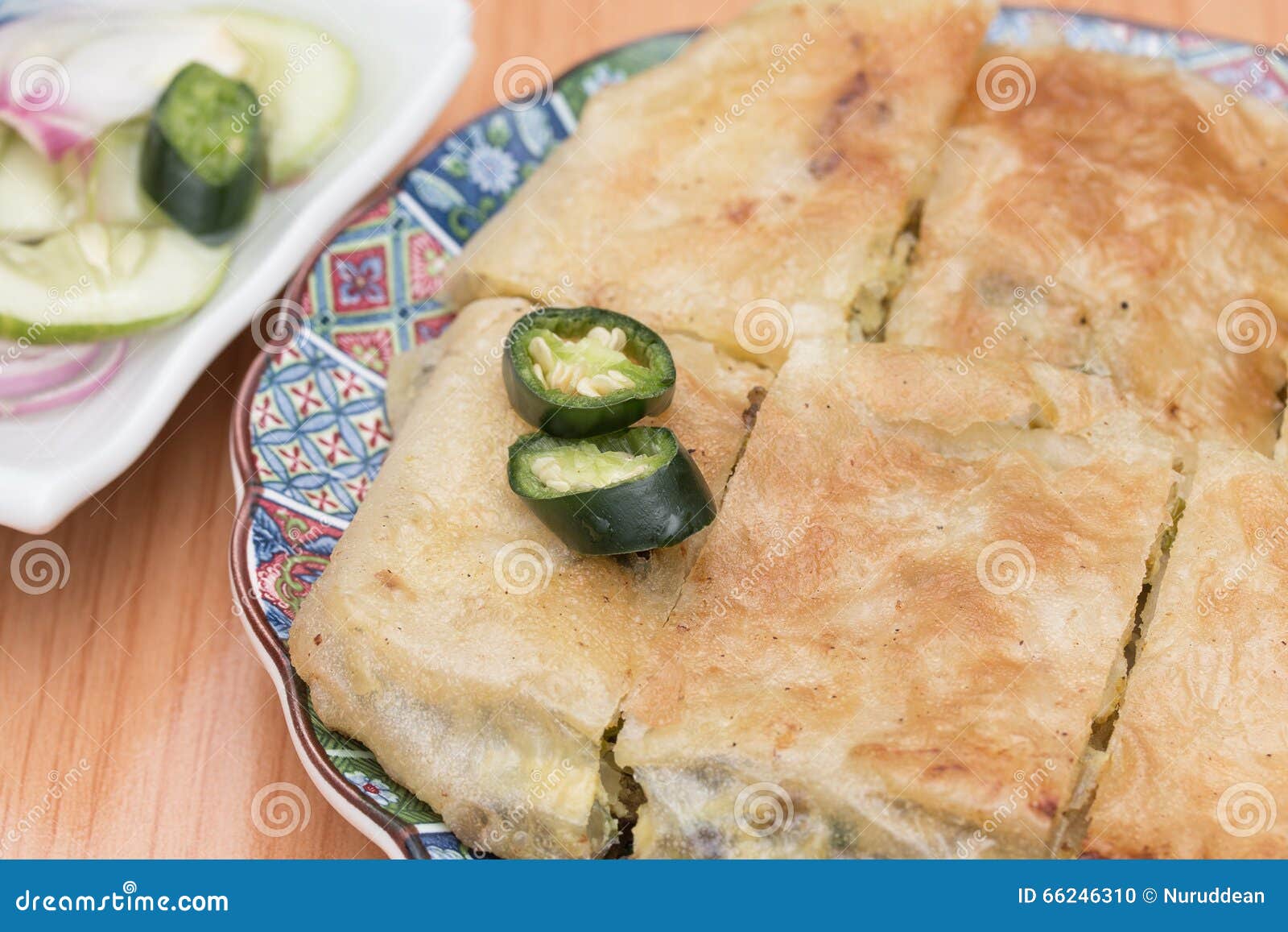 Martabak or Murtabak, is a Stuffed Pancake. Stock Photo Image of east