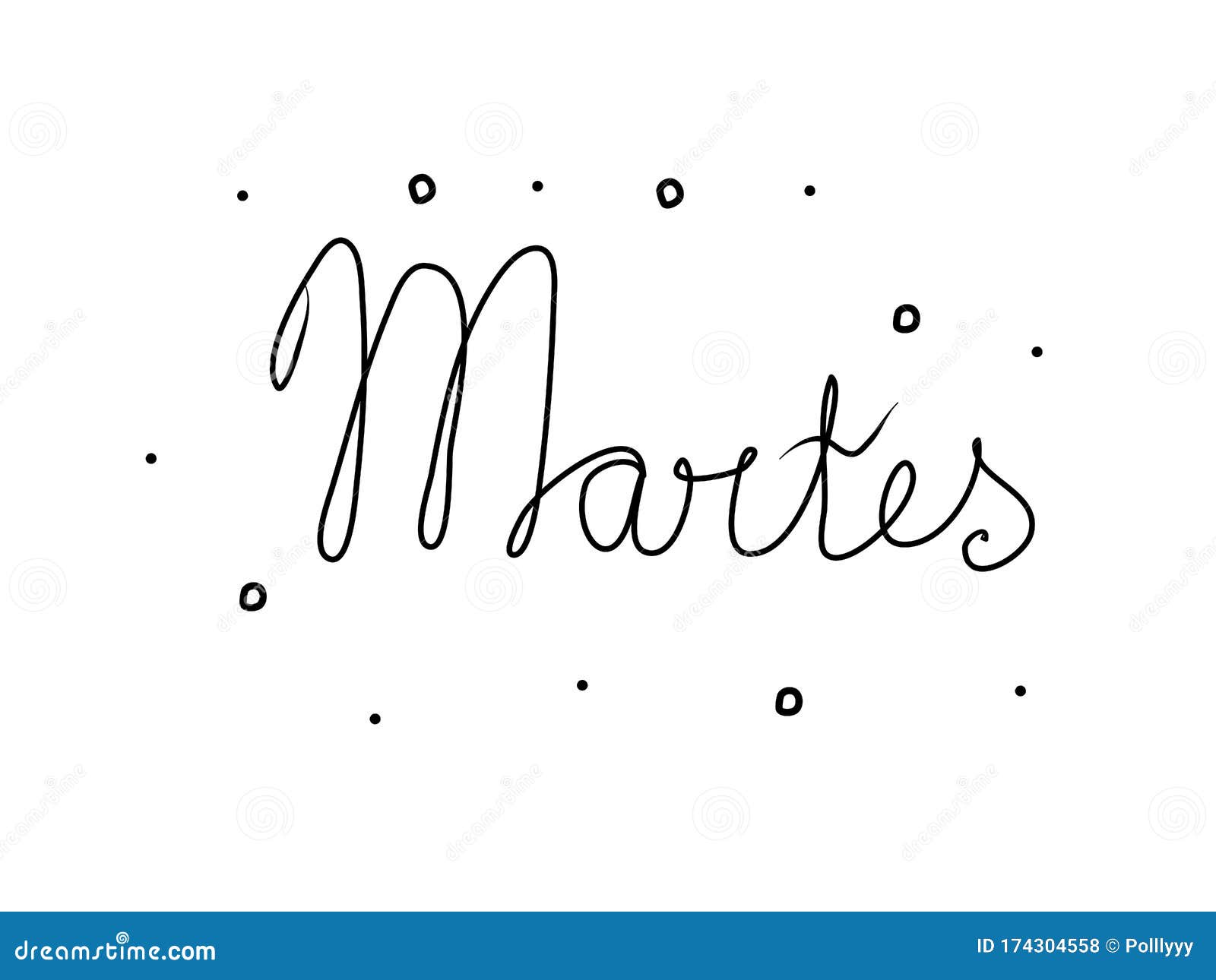 Man Hand Writing Martes Tuesday Spanish Black Marker Visual Screen