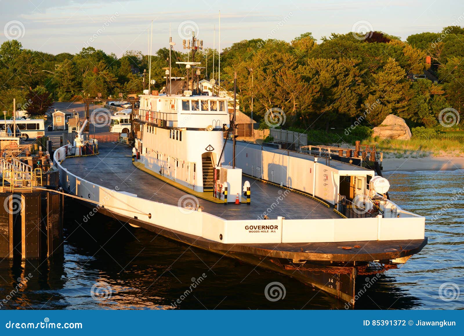 Martha S Vineyard Ferry at Woods Hole, MA Editorial Photography Image
