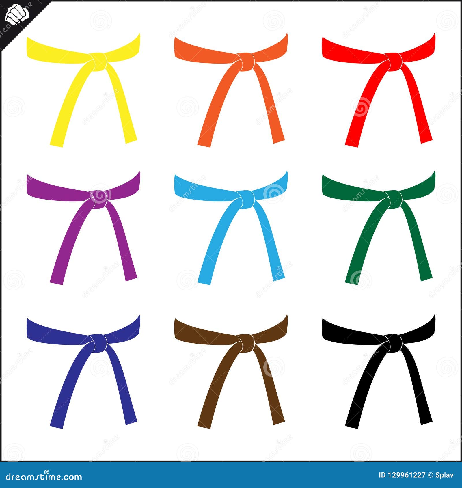 Martial Art Colored Belts Set Design. Karate Emblem Stock Vector ...
