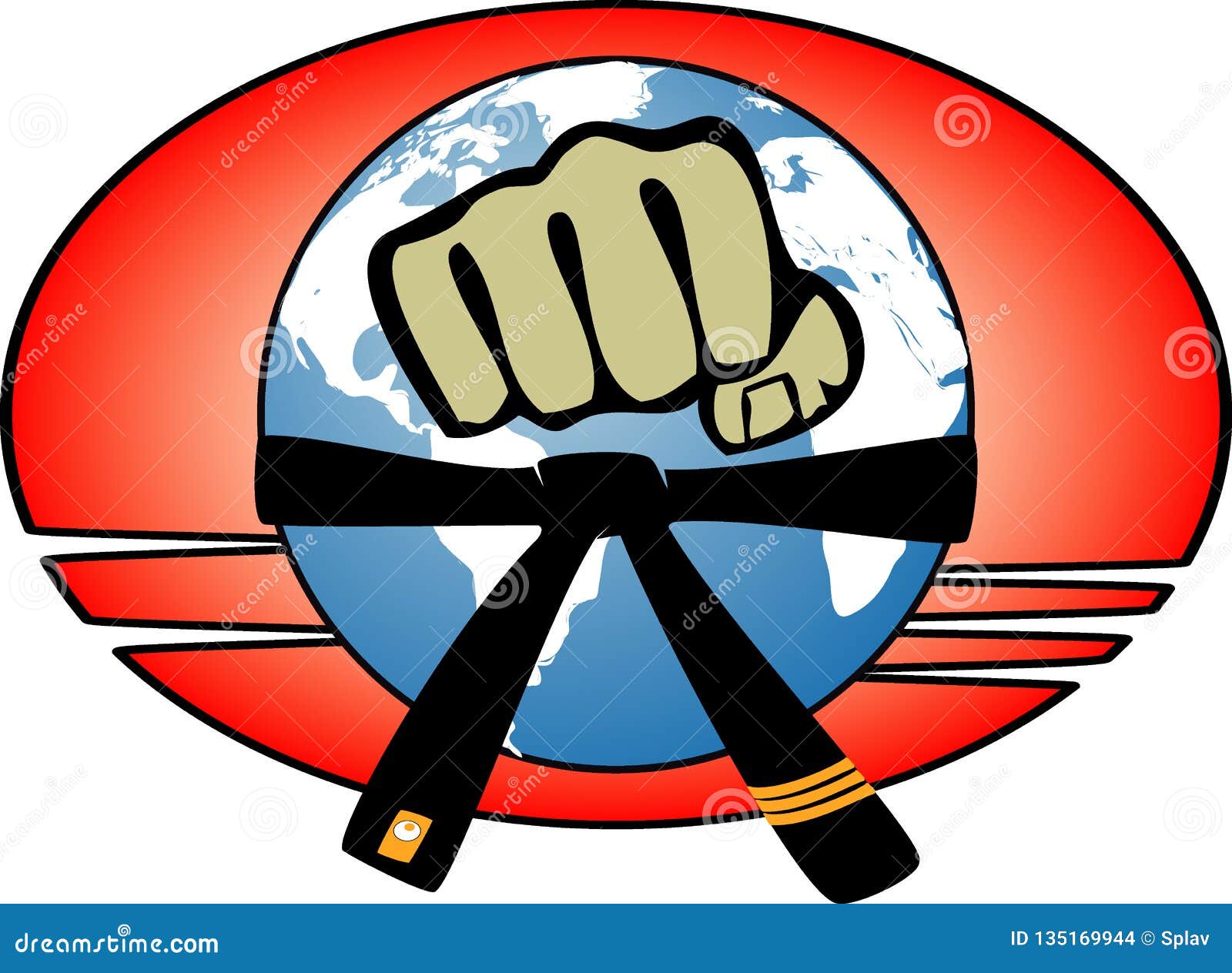 Martial Art Colored Simbol Design. Karate Emblem Stock Illustration