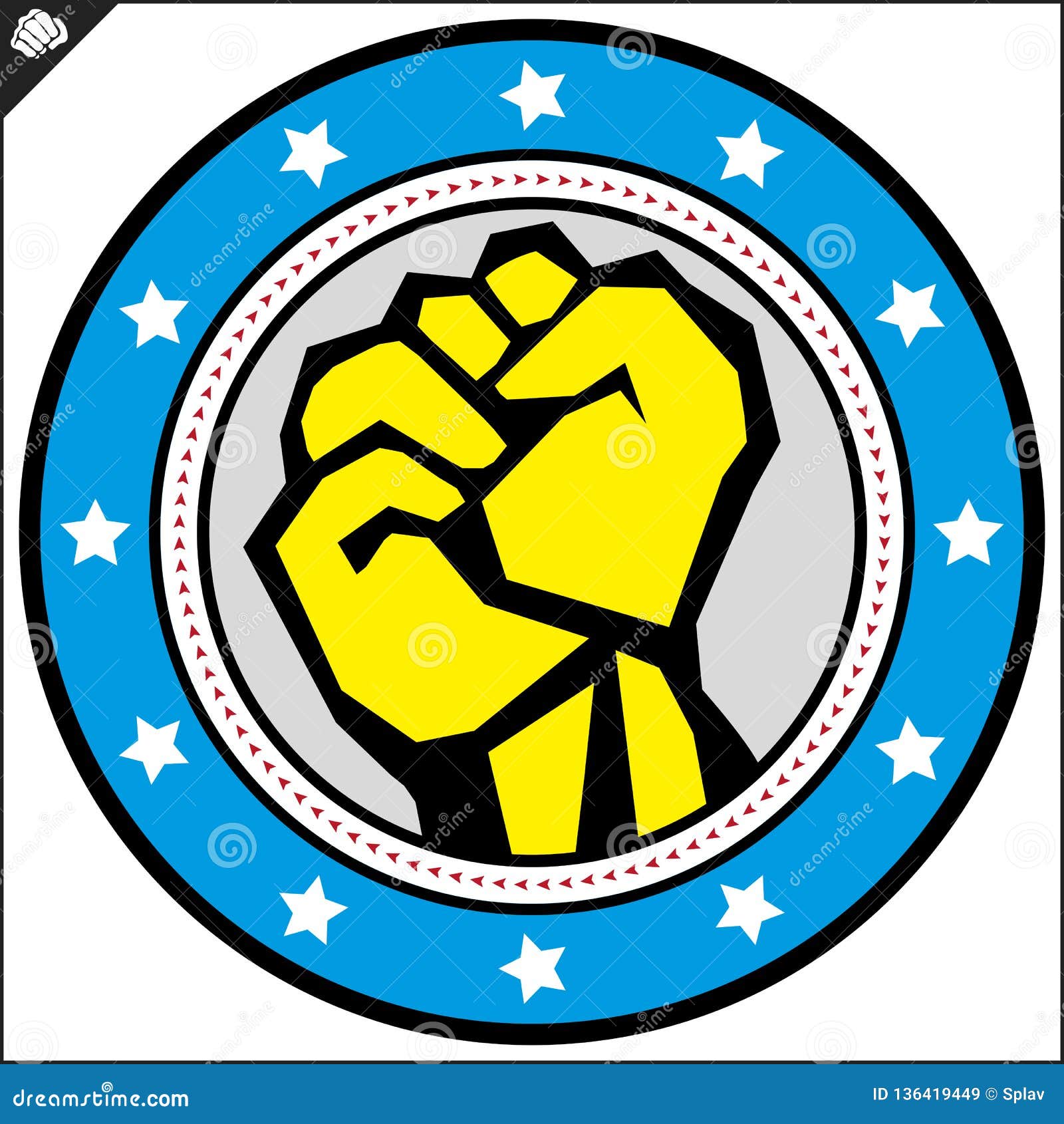 Karate Power Fist Emblem Martial Art Colored Simbol Design