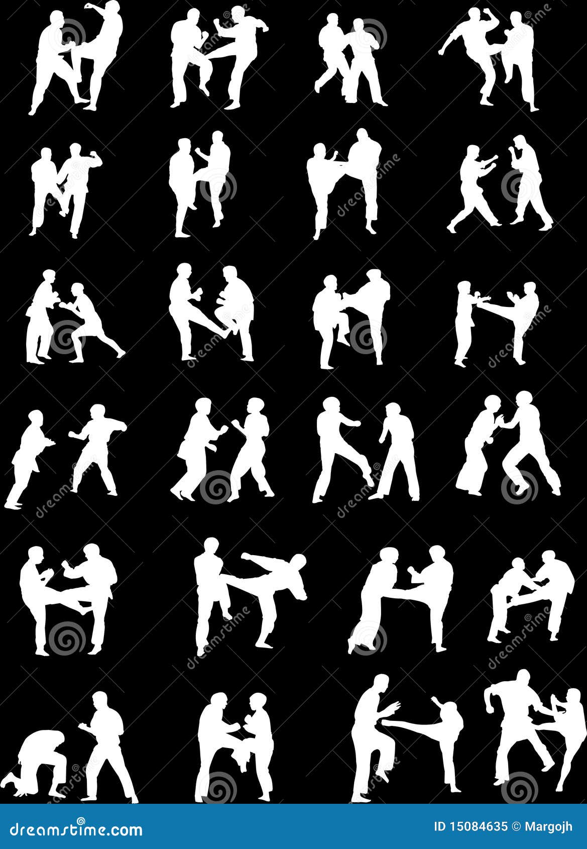 Martial Art Fighters stock illustration. Illustration of athlete 15084635