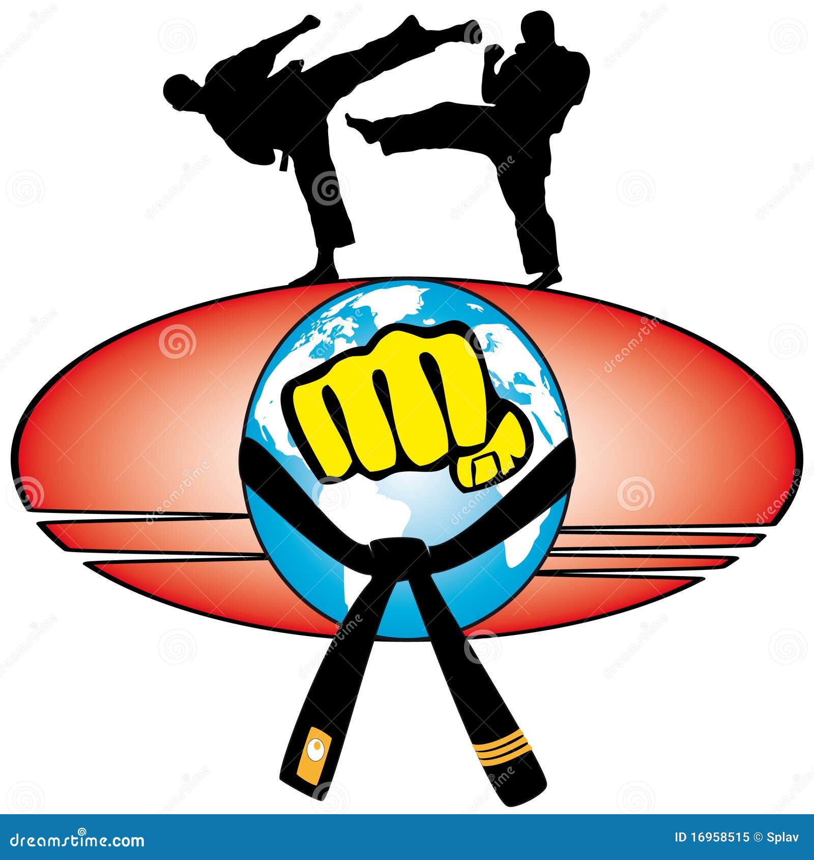 Martial Art World Cup Colored Simbol. Vector. Stock Illustration