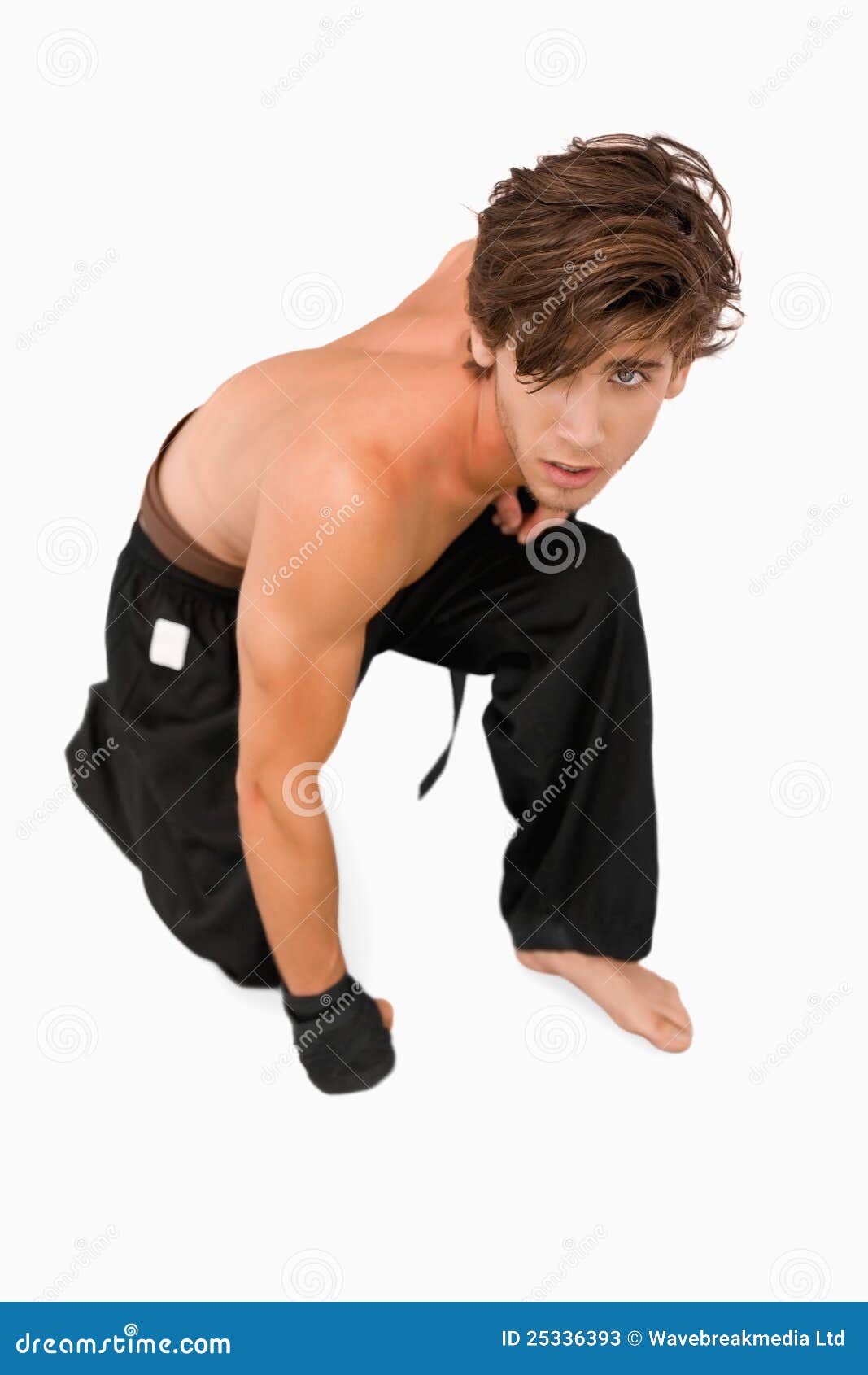 Martial Arts Fighter Kneeling Down Stock Photos Image 25336393