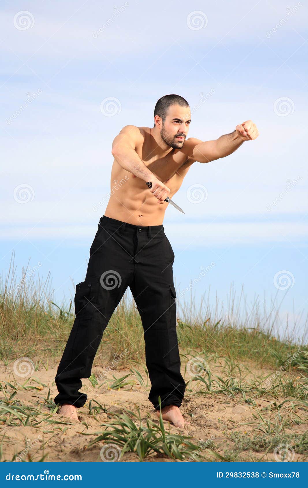 Martial Arts Instructor with Knife Stock Photo Image of portrait