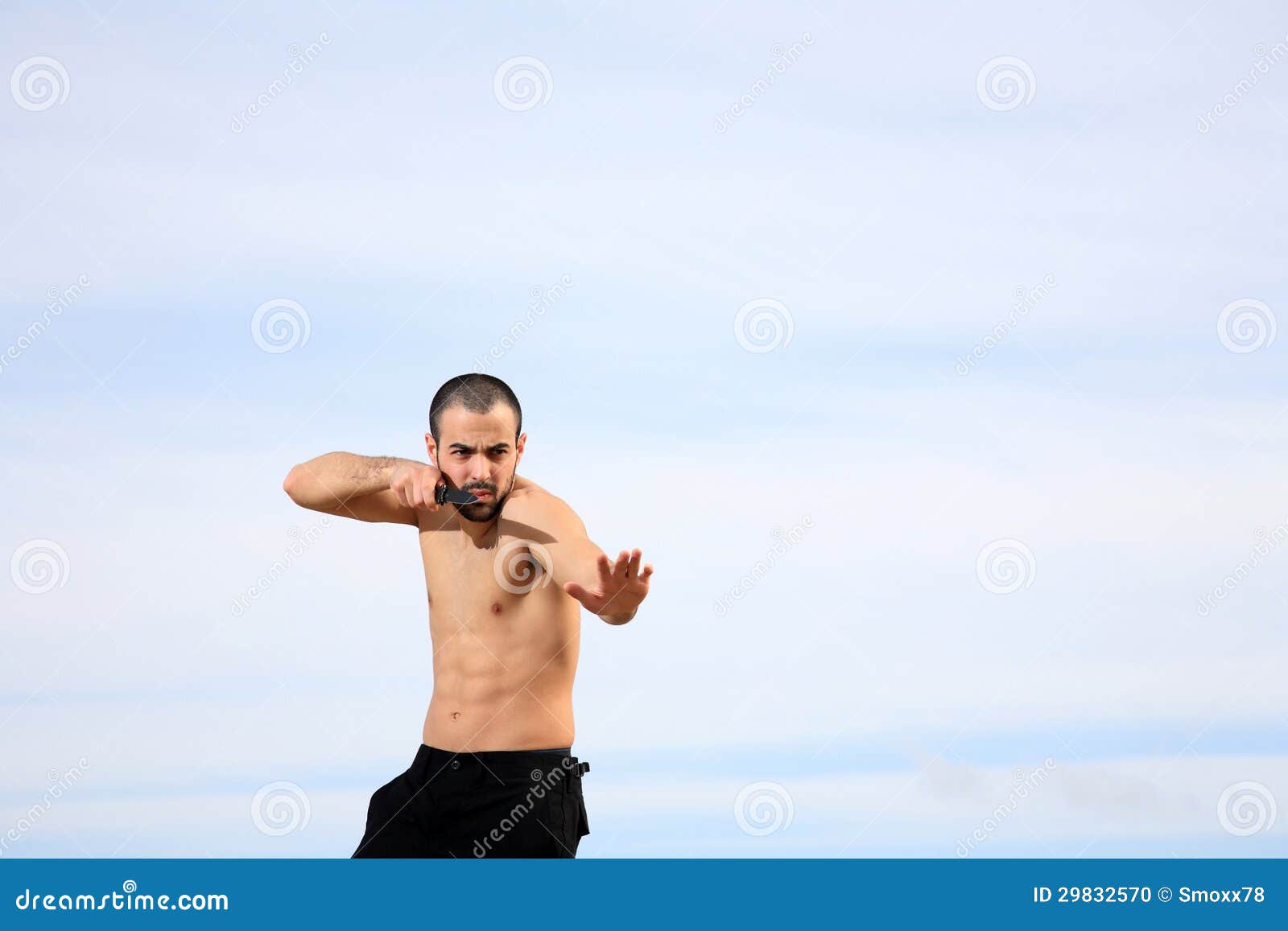 Martial Arts Instructor with Knife Stock Photo Image of fight