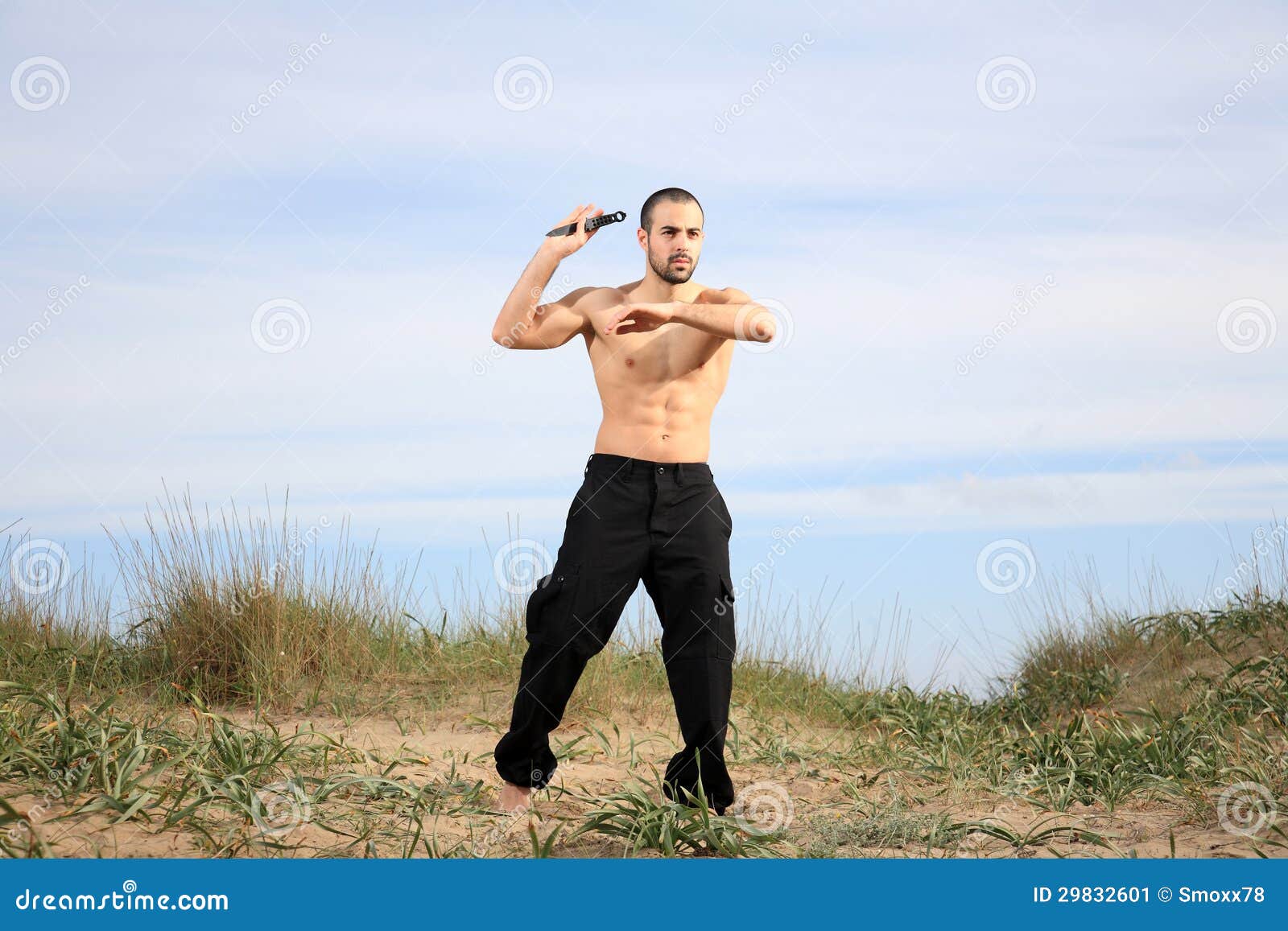 Martial Arts Instructor with Knife Stock Image Image of combat