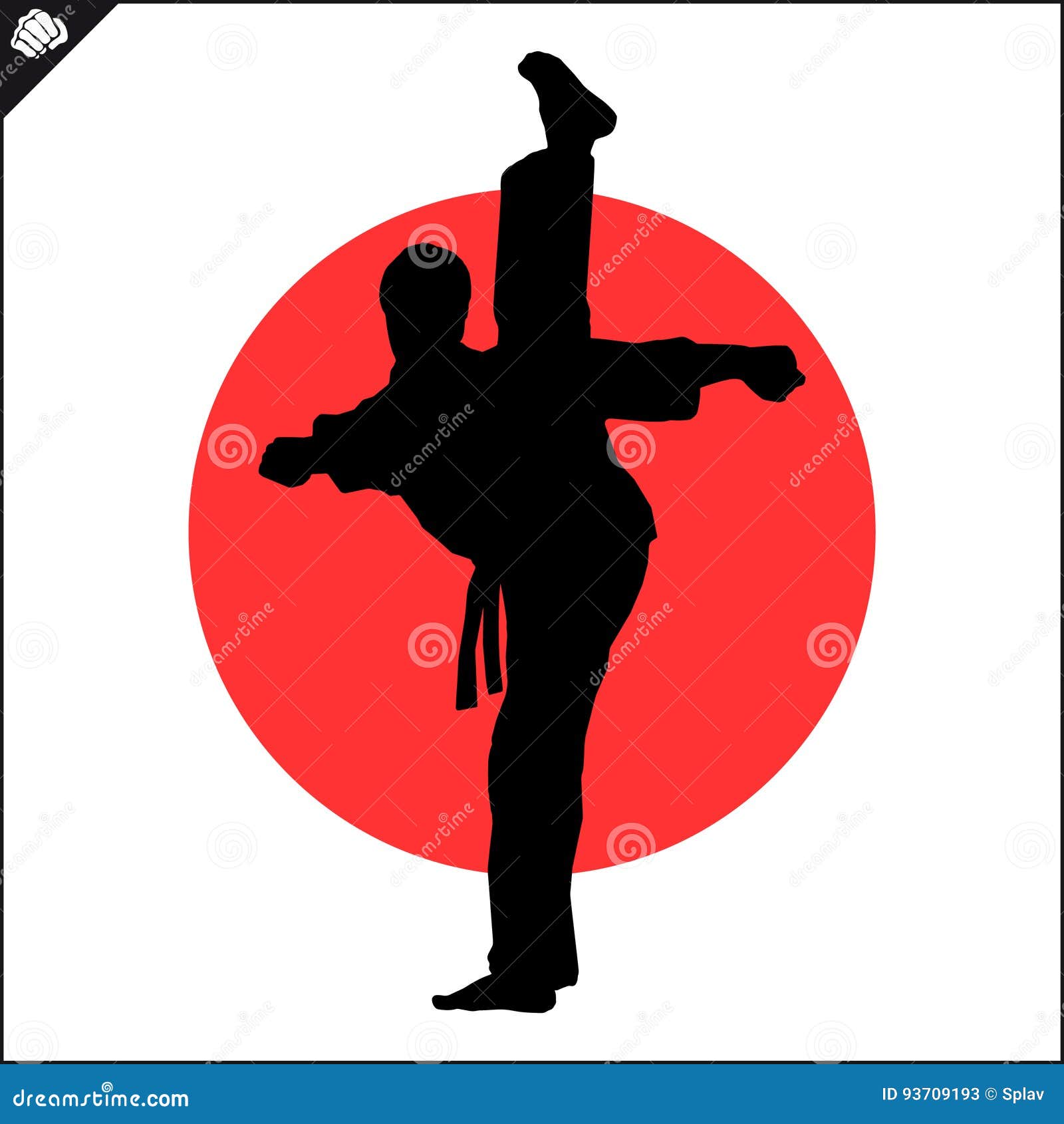 martial arts. karate fighter silhouette scene.