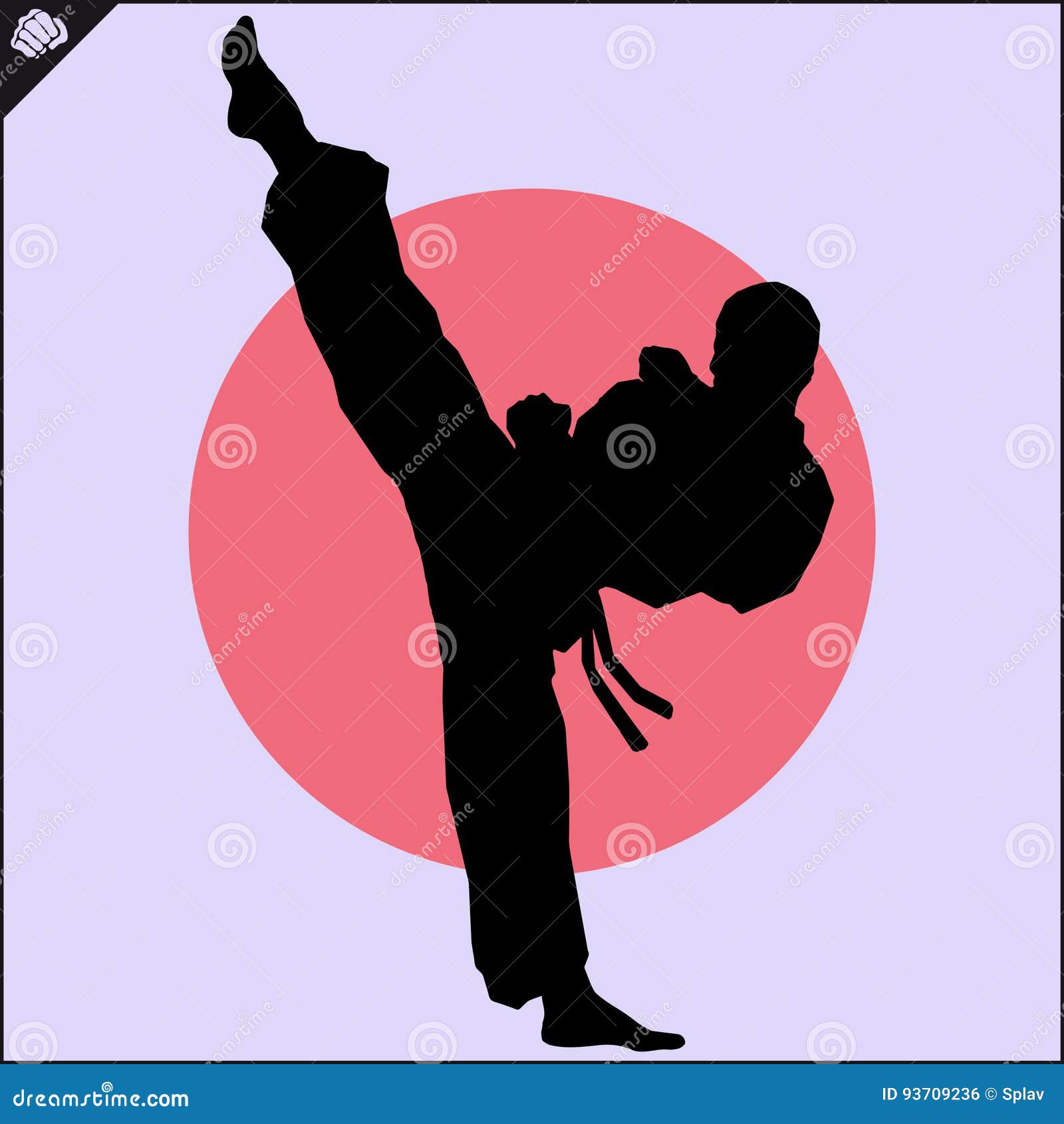 martial arts. karate fighter silhouette scene.