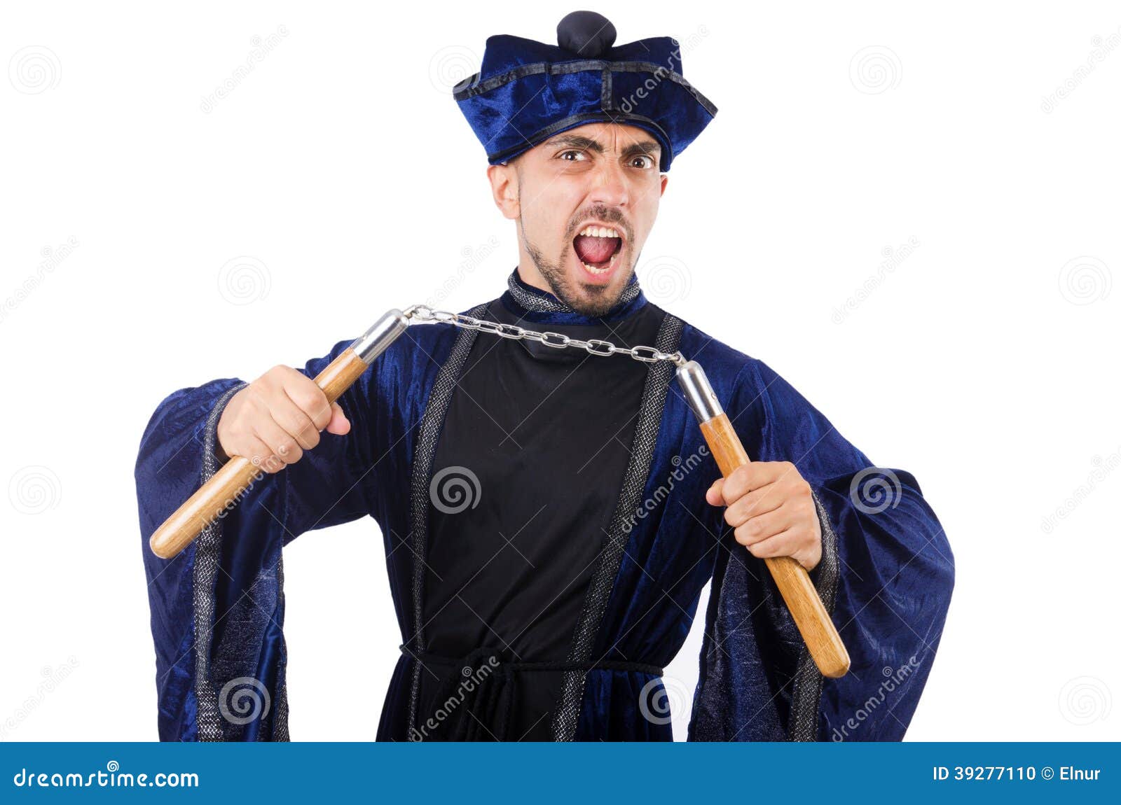 Martial Arts Master with Nunchucks Stock Photo Image of jujitsu