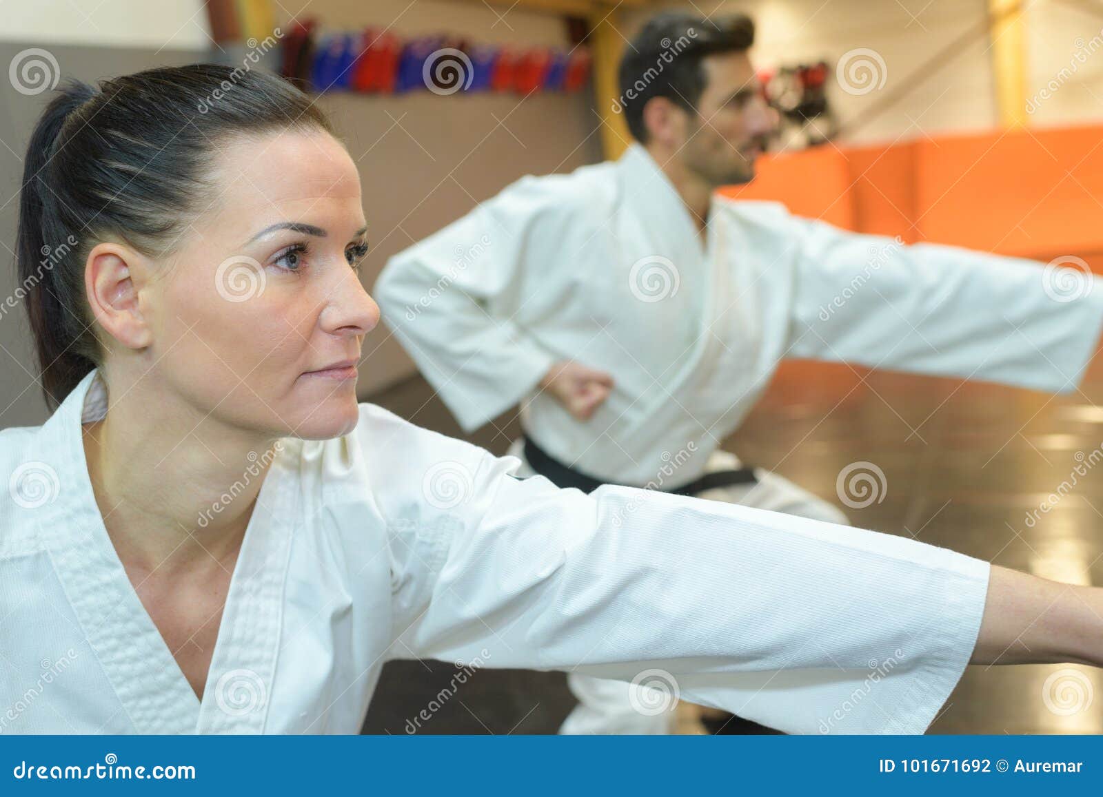 Martial Arts Masters Doing Demonstration Stock Photo Image of mixed