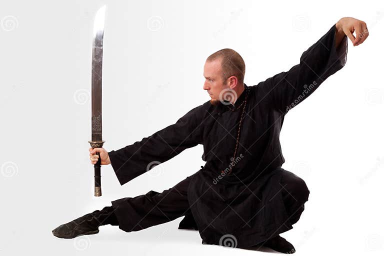 Martial Arts Teacher with Sword Stock Photo Image of isolated, sword