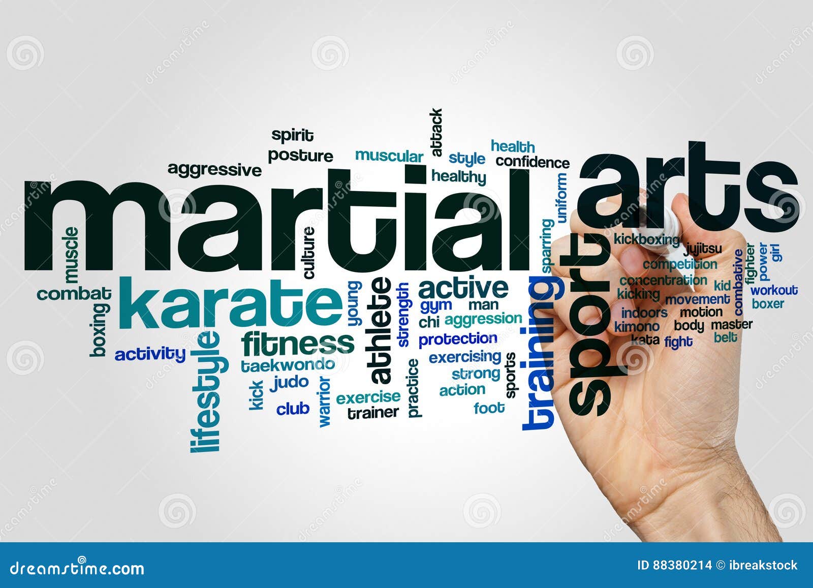 Martial Arts Word Cloud Concept Stock Photo Image of indoors, athlete