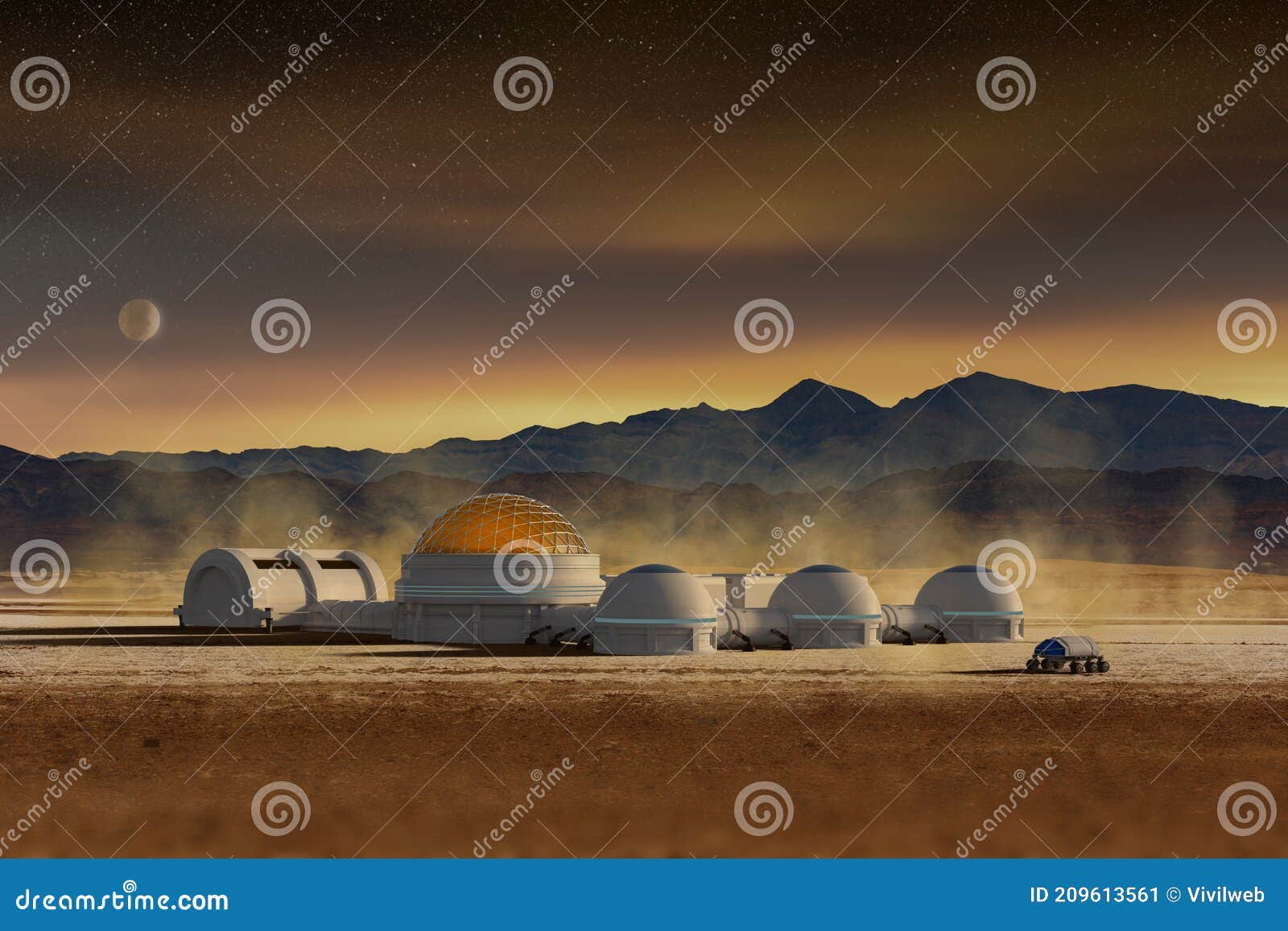 martian or extraterrestrial human colony and research habitat