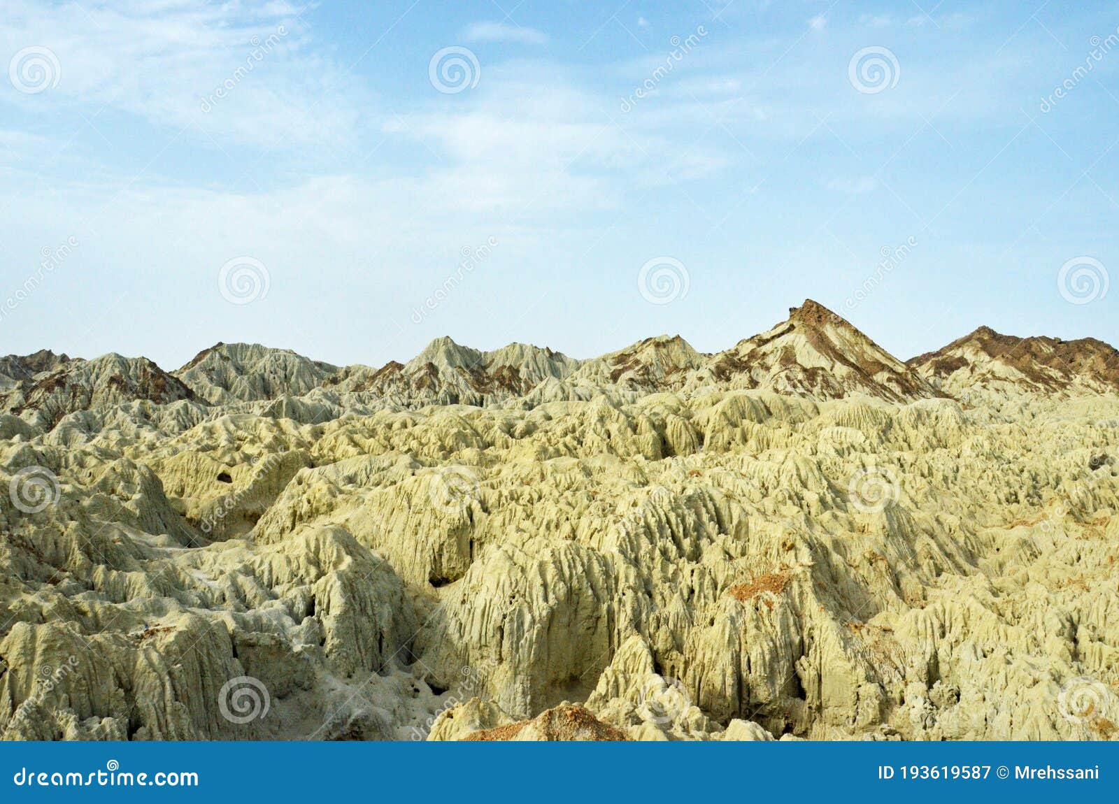 the landscape of miniature martian mountains in chabahar , iran