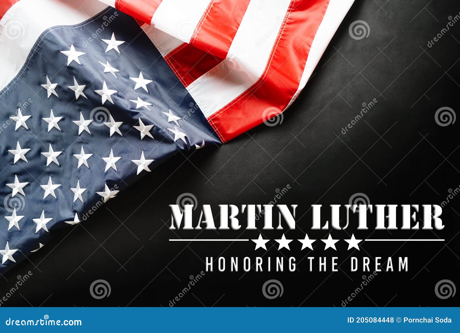 martin luther king day anniversary - american flag on abstract background