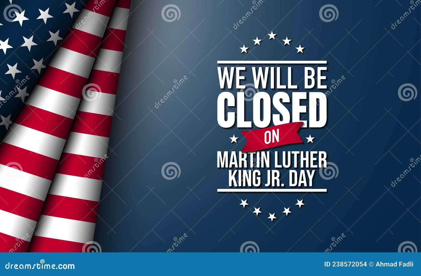 Martin Luther King Jr. Day Background Design. we Will Be Closed on