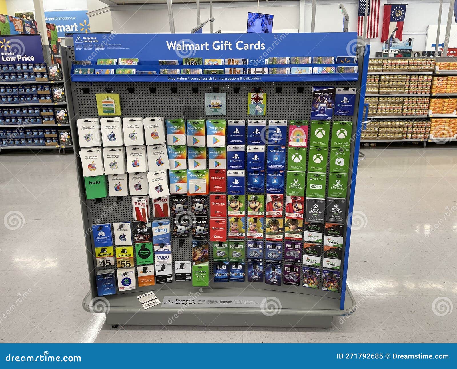 Walmart interior XBox gaming gift cards Stock Photo