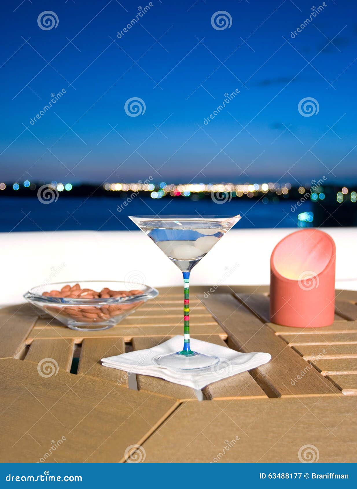 Martini by the bay stock image. Image of candle, onion 63488177