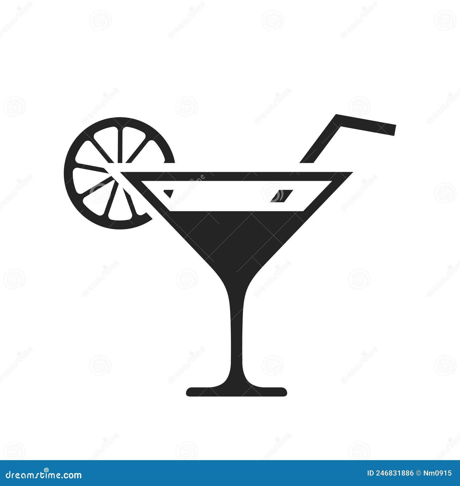 Martini Cocktail Icon. Liquor and Cocktail Symbol Stock Vector