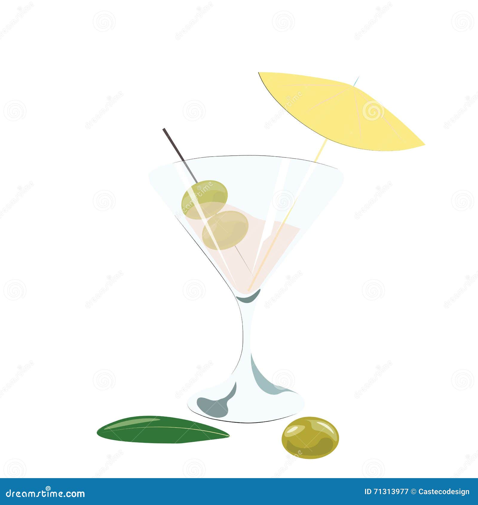 Martini Cocktail with Olives Stock Vector Illustration of luxury
