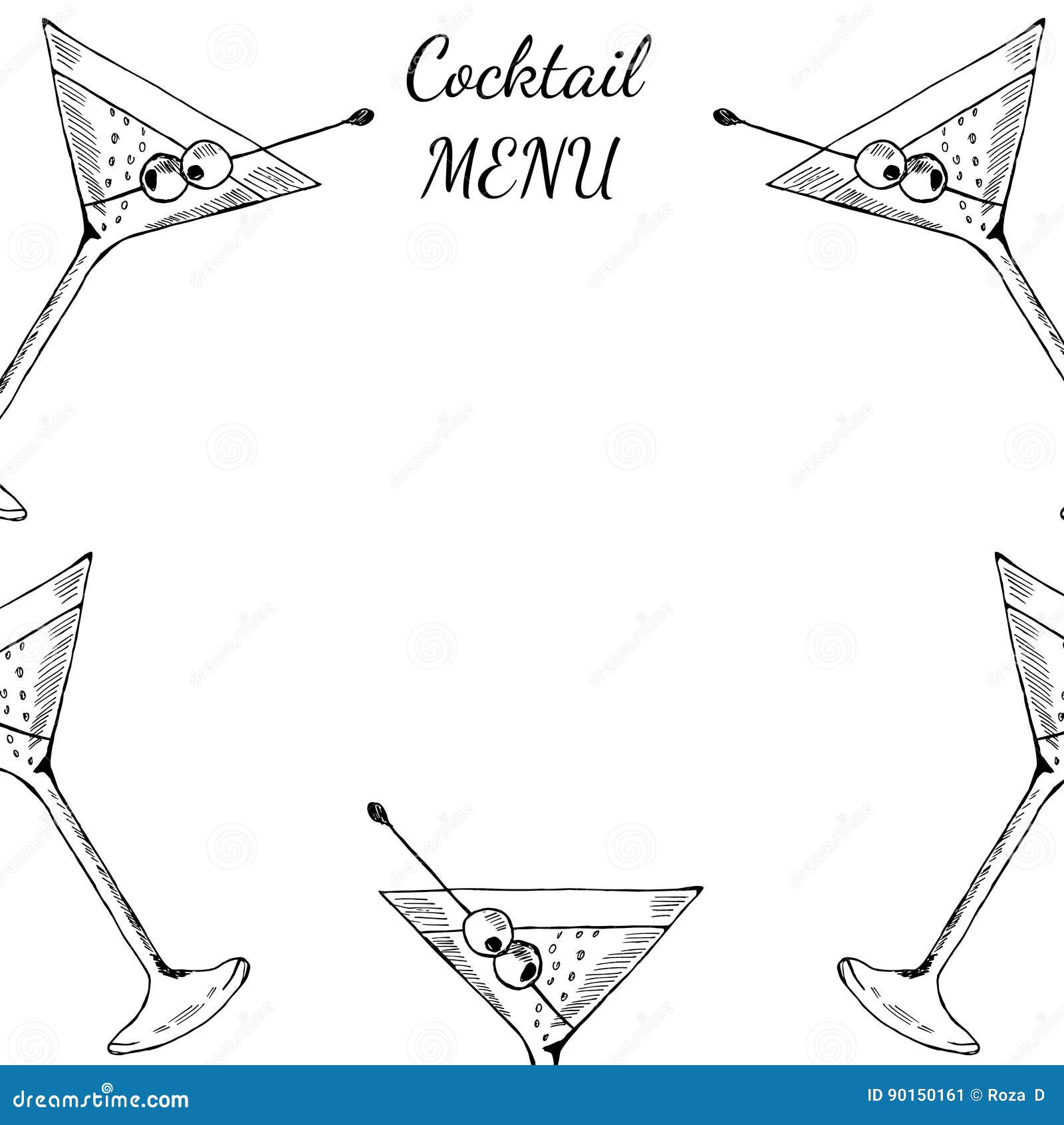 Martini, Cocktails menu stock vector. Illustration of cocktails With Cocktail Menu Template Word Free
