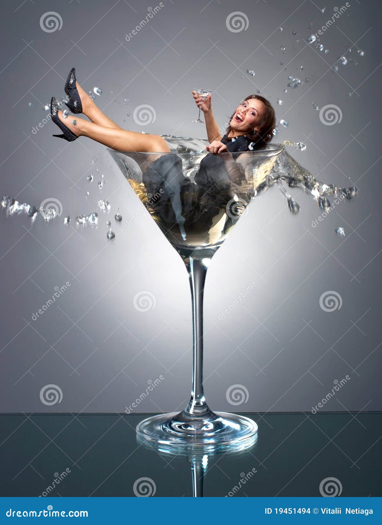 Martini girl stock photo. Image of laughing, splash, martini 19451494