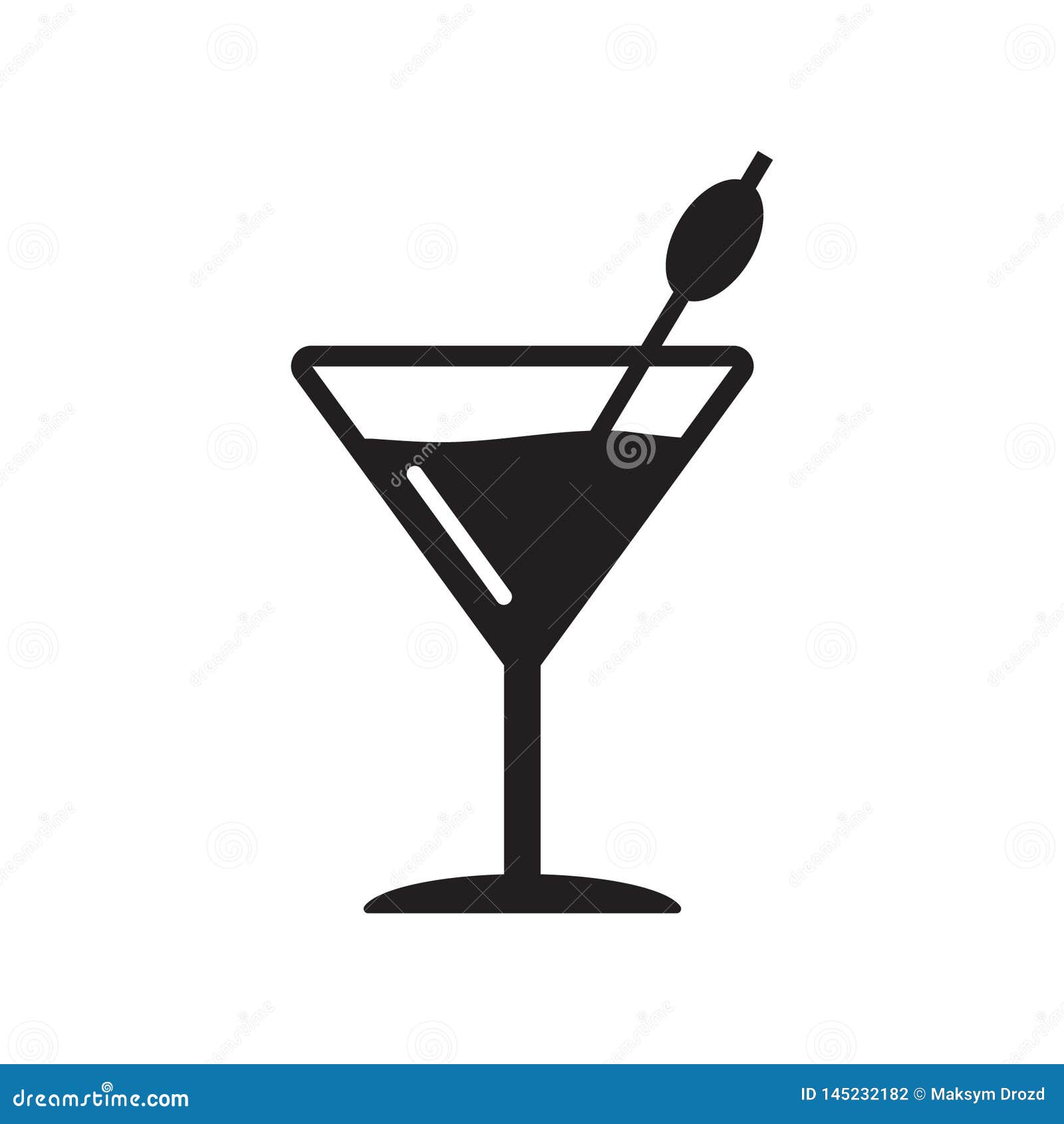 Martini Glass Icon Cocktail Vector Icon Drink Icon Stock Illustration Illustration Of Restaurant Martini 145232182
