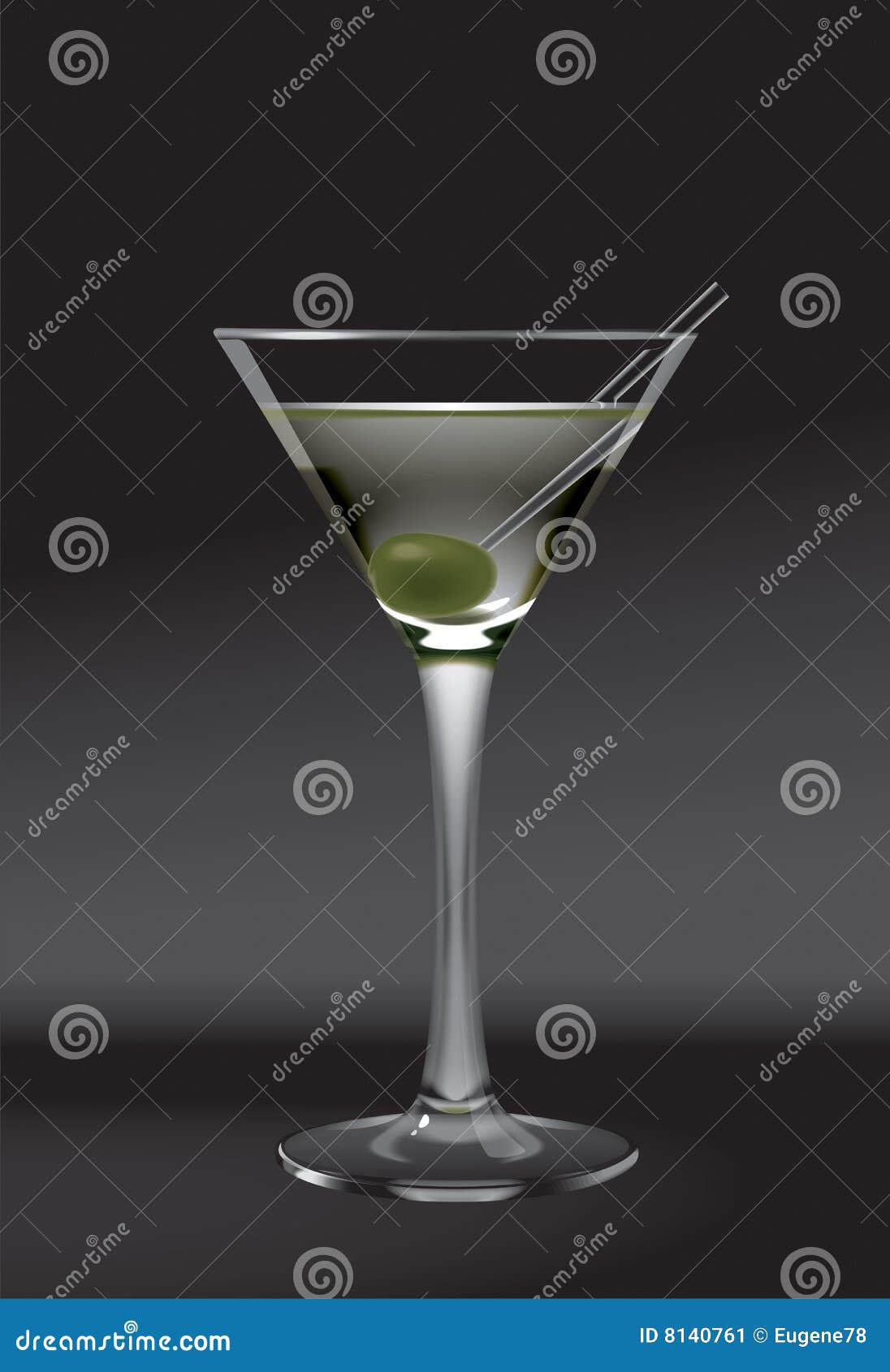 Martini glass and olive stock vector. Illustration of glamour 8140761