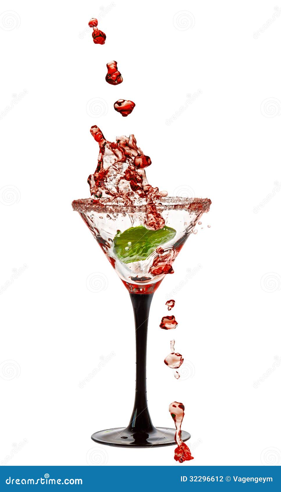 Martini Glass with a Splash of Stock Photo Image of liquid, martini