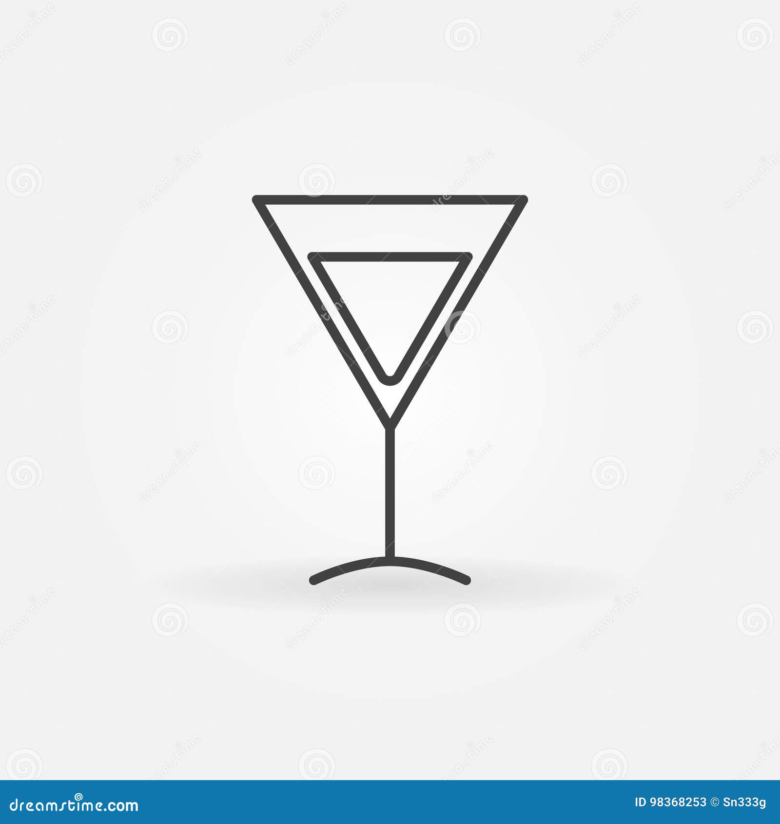 Martini glass vector icon stock vector. Illustration of thin 98368253