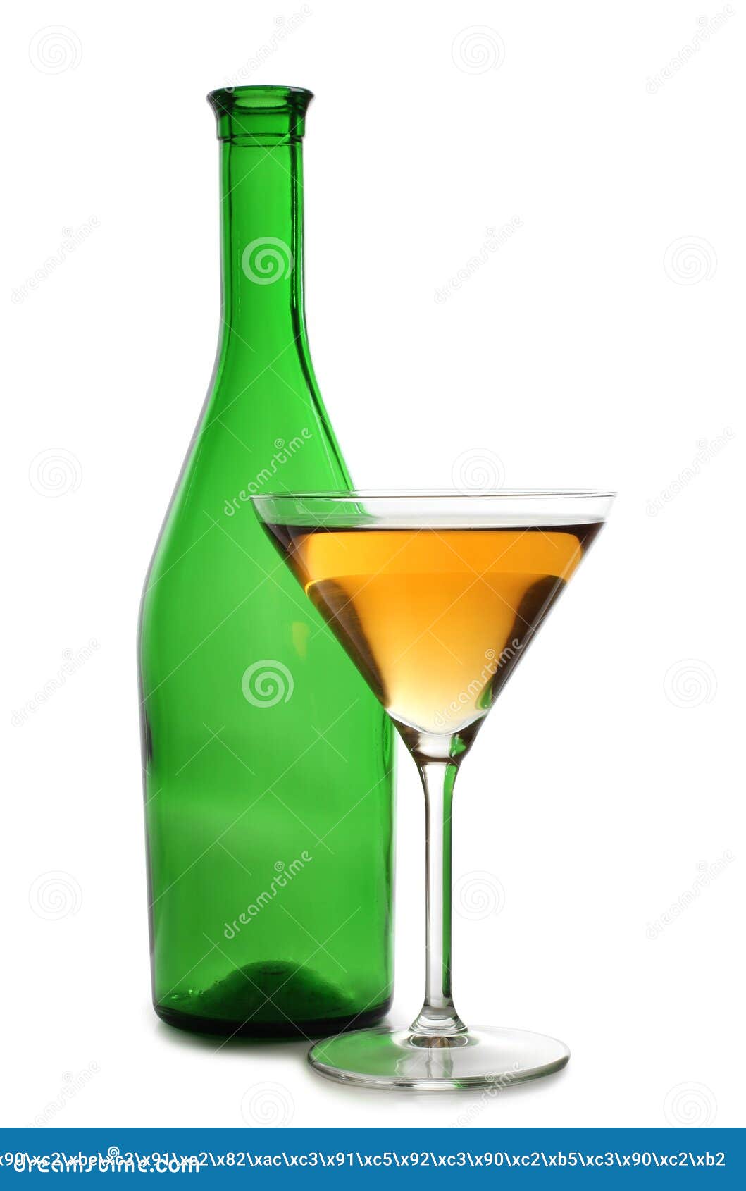 Martini glasses on bottle stock photo. Image of luxury 23306142