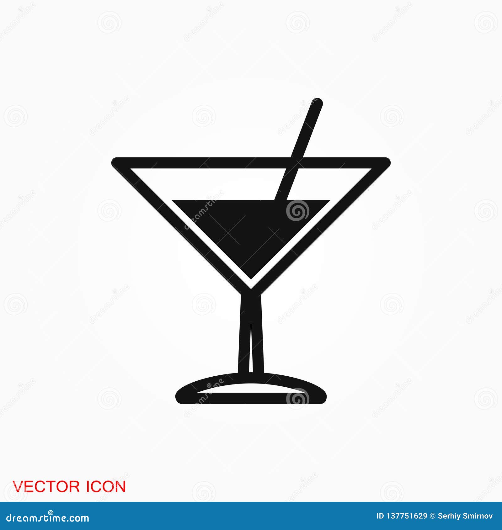 Martini Icon Logo, Illustration, Vector Sign Symbol for Design Stock
