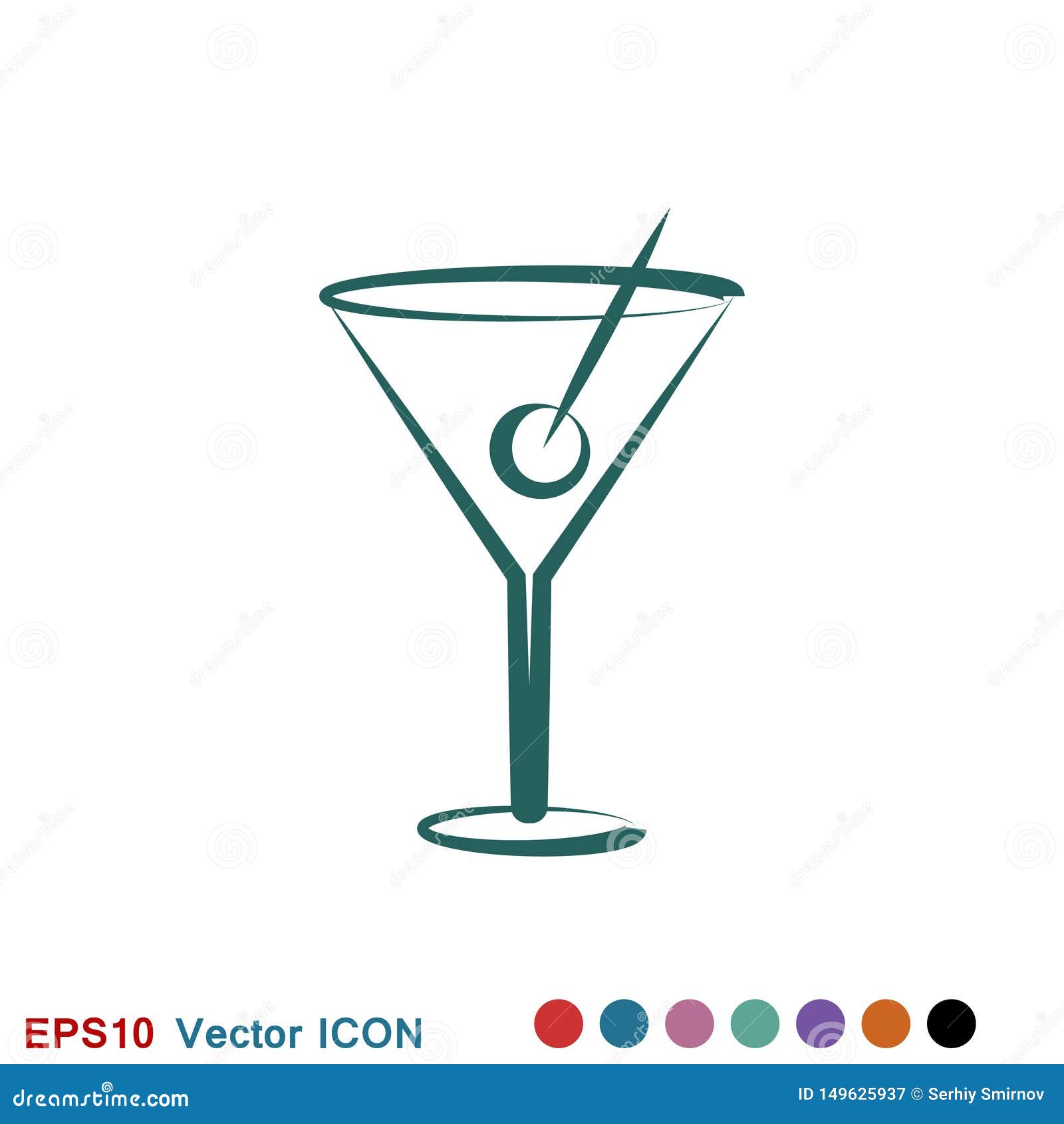 Martini Icon Logo, Illustration, Vector Sign Symbol for Design Stock