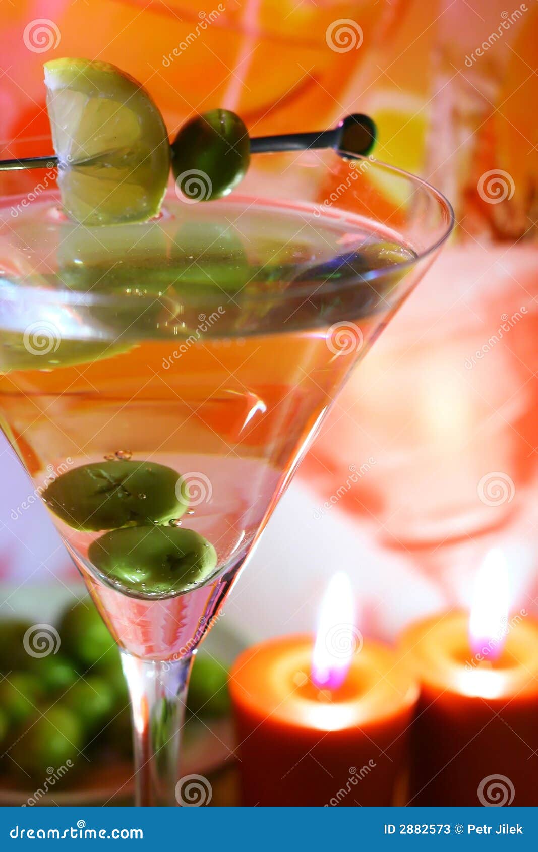 Martini in night light stock image. Image of celebration 2882573