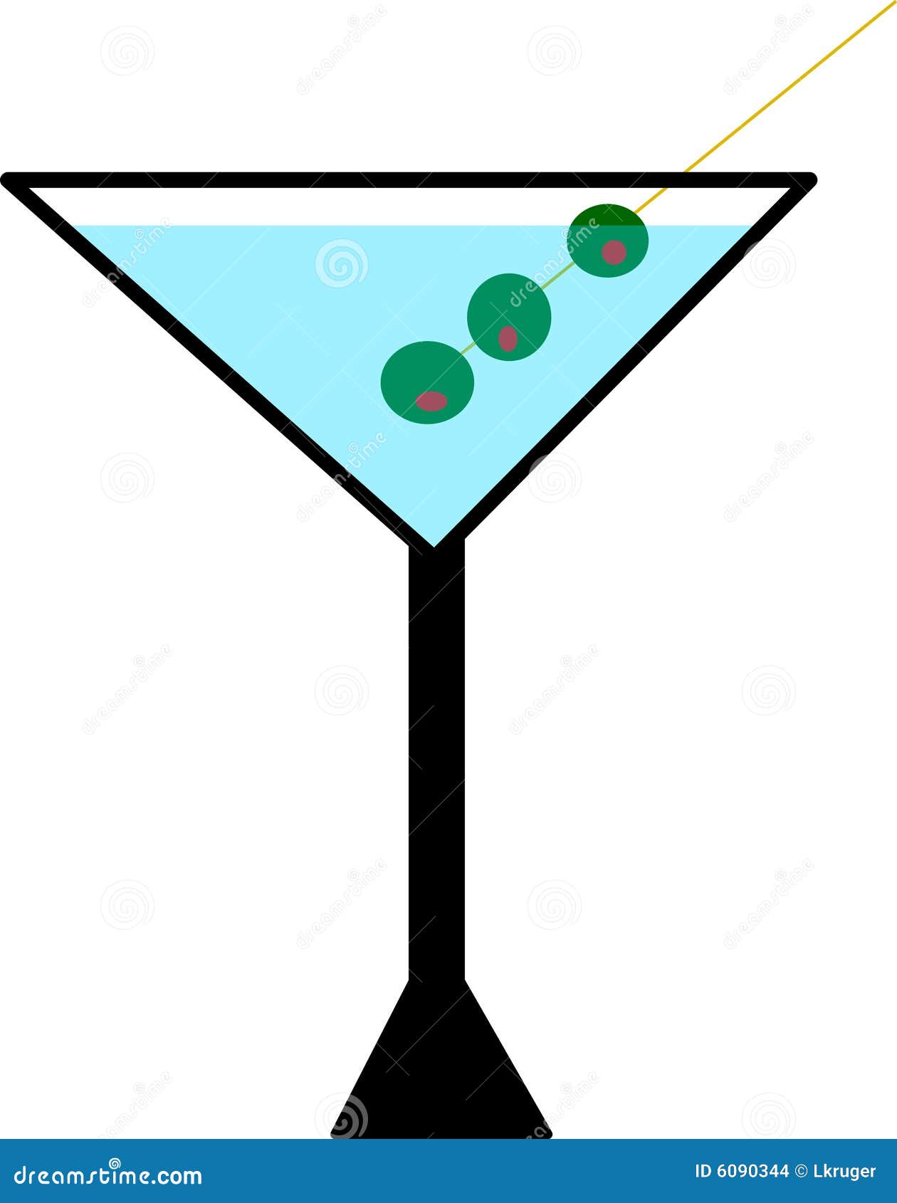 Martini with olives stock illustration. Illustration of drink - 6090344