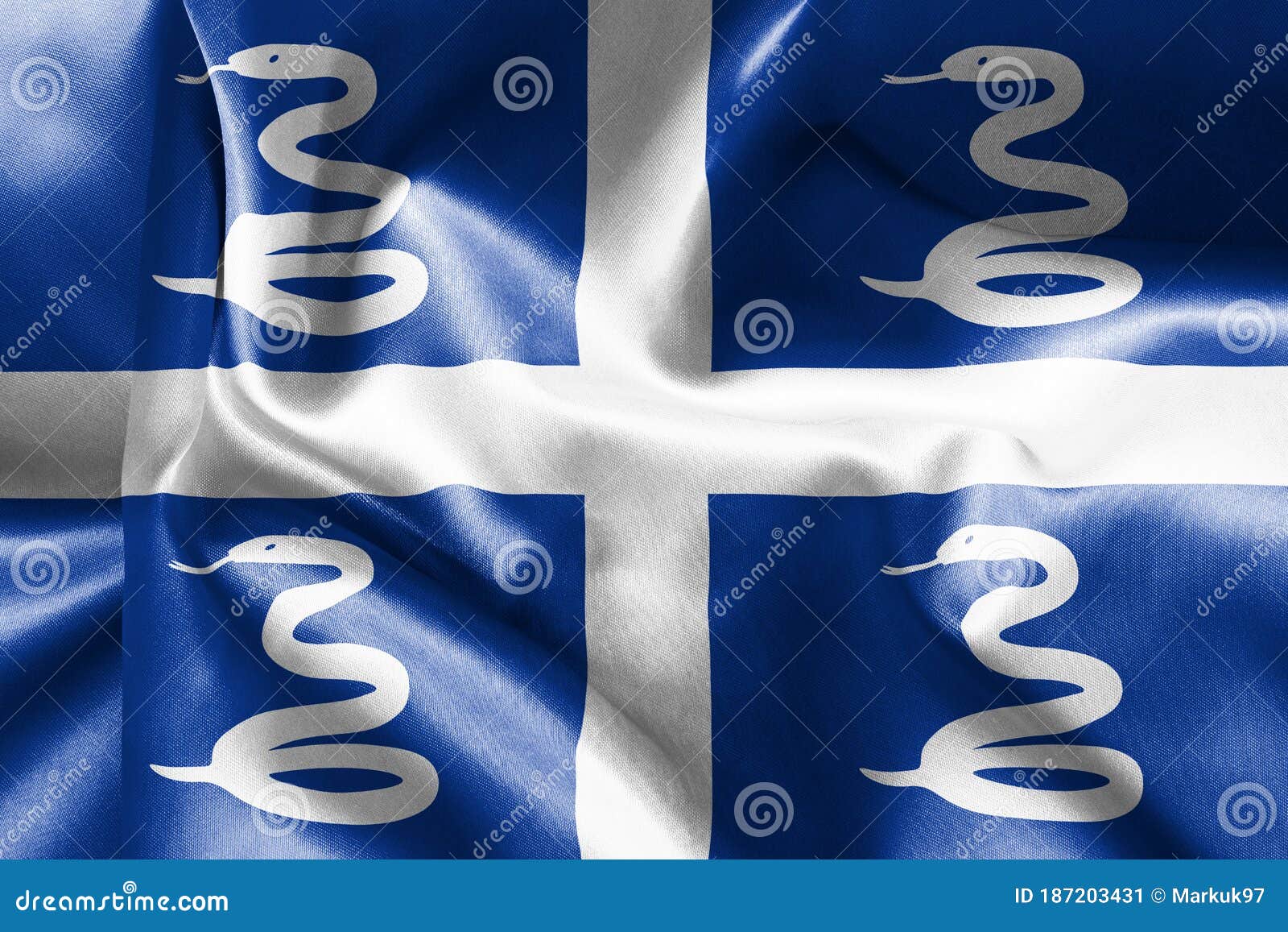 Martinique Flag Rippled Effect Illustration Stock Image Image of