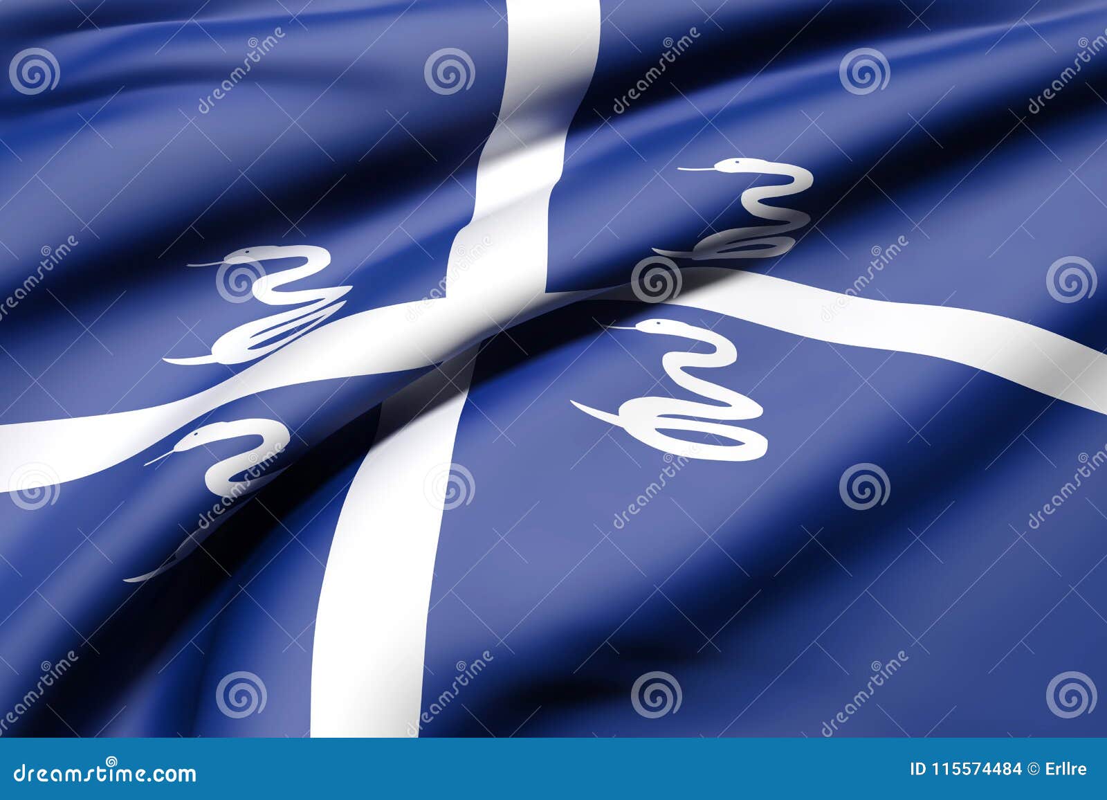 Martinique flag waving stock illustration. Illustration of horizontal