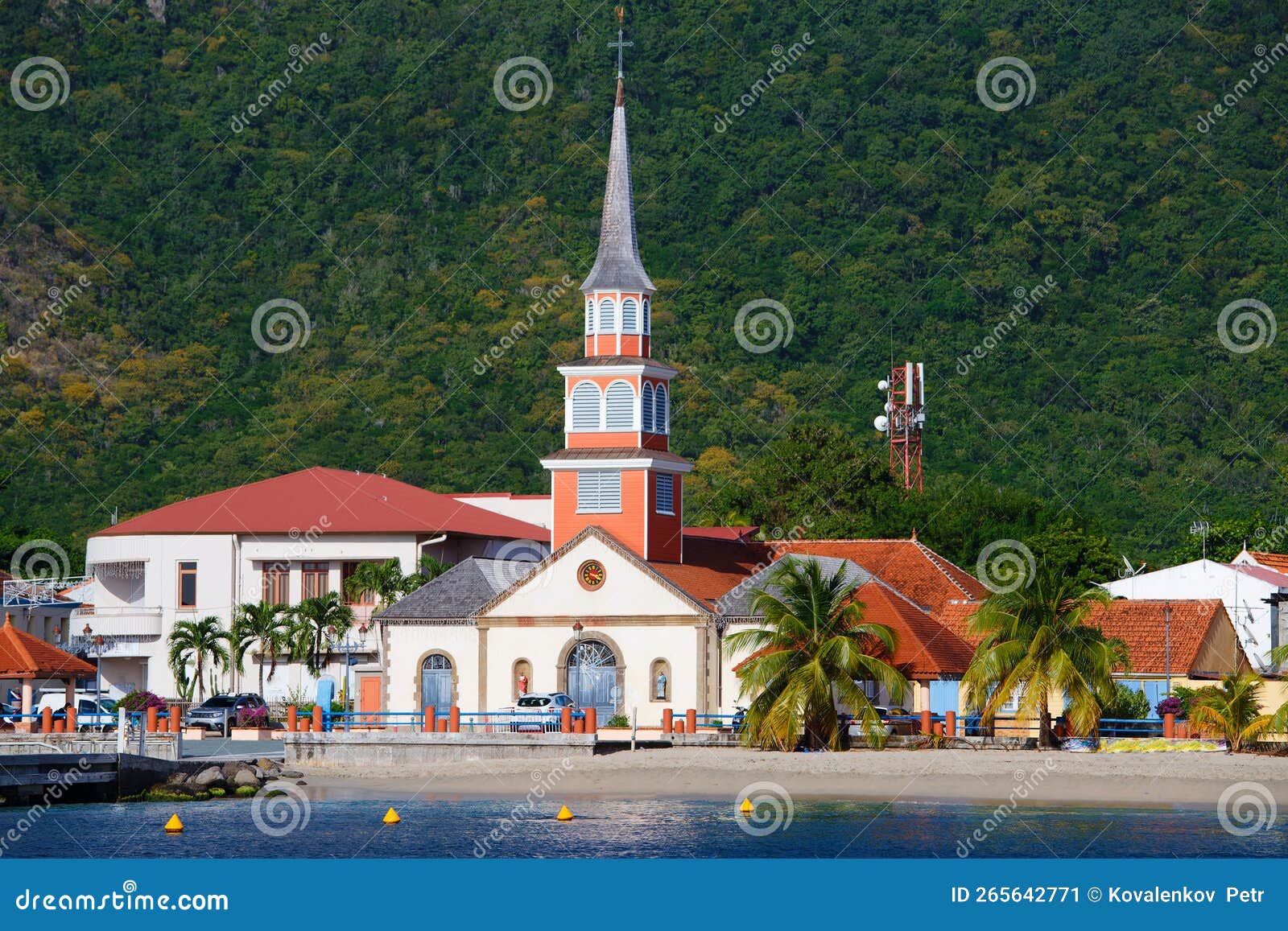 martinique island , the picturesque city curch of les anses d arlet in west indies