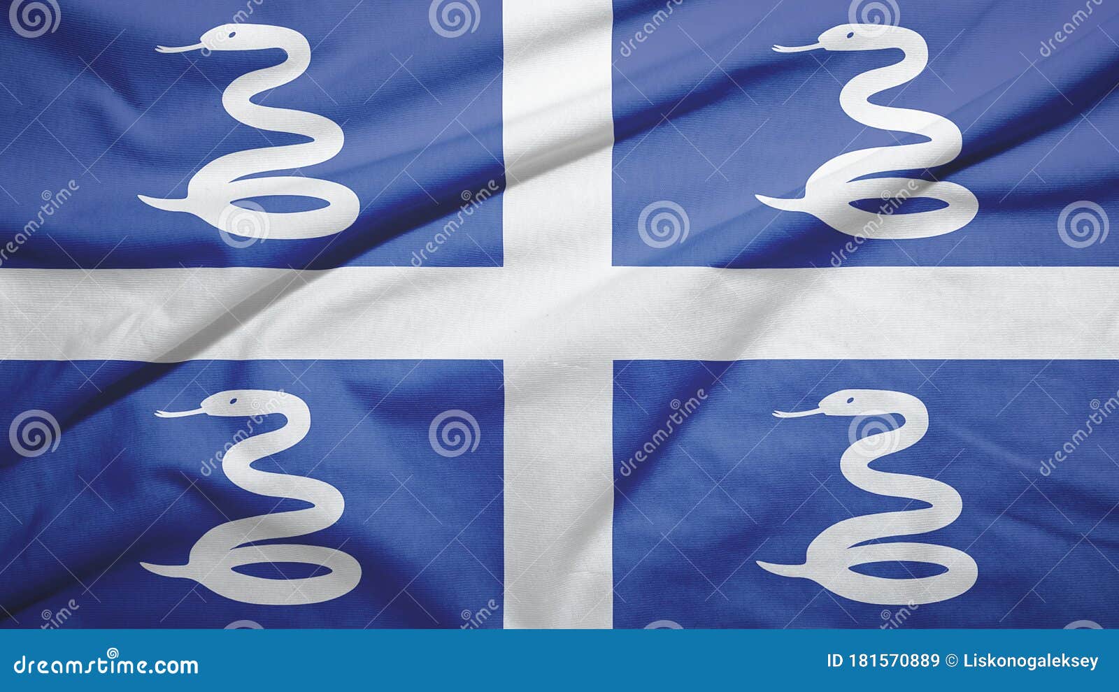 Martinique Snake Flag with Fabric Texture Stock Image Image of flag
